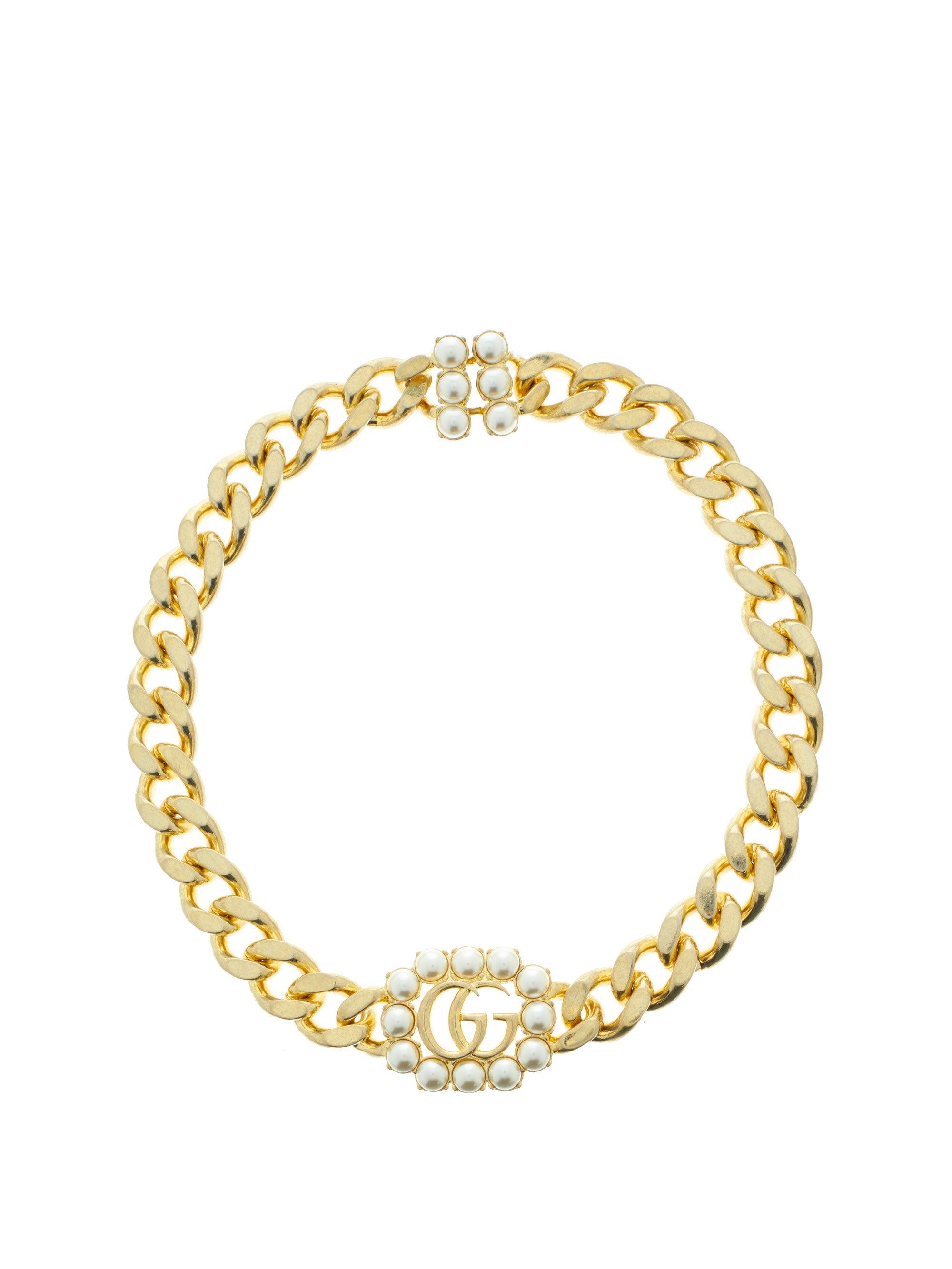 Gucci GG Faux-pearl Choker Necklace in Metallic | Lyst