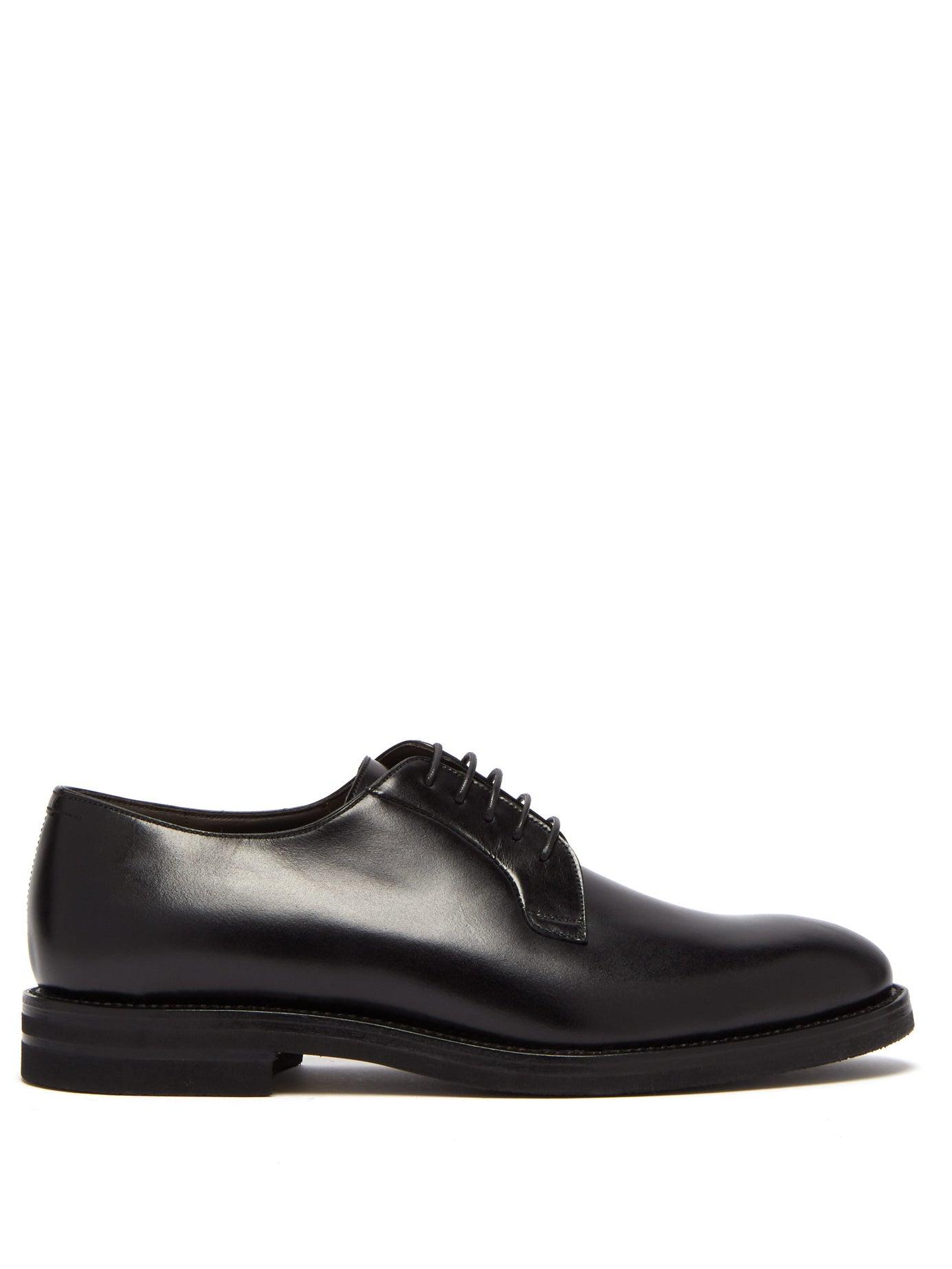 Brunello Cucinelli Leather Derby Shoes in Black for Men - Lyst