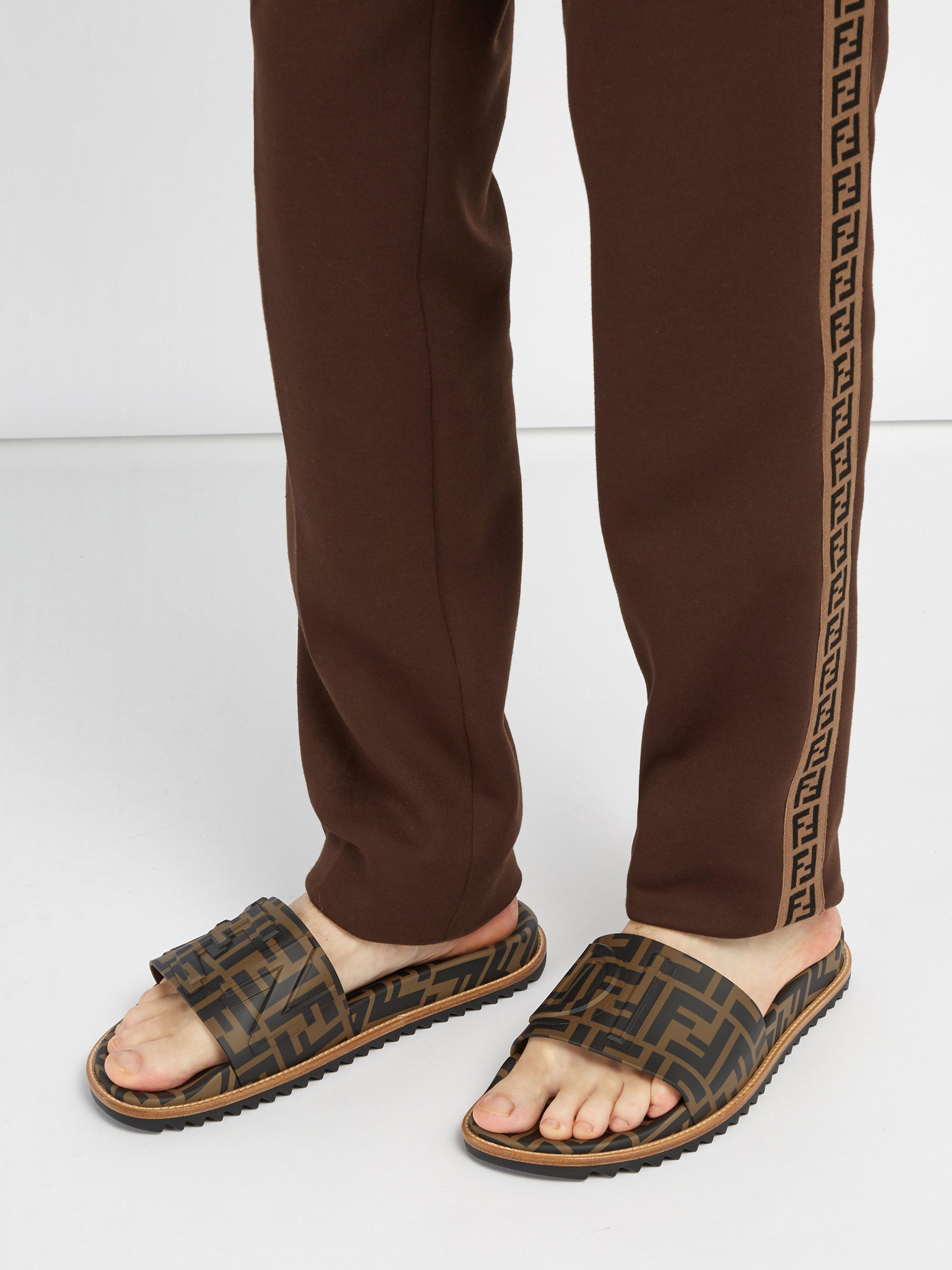 Fendi Slides in Brown for Men | Lyst UK