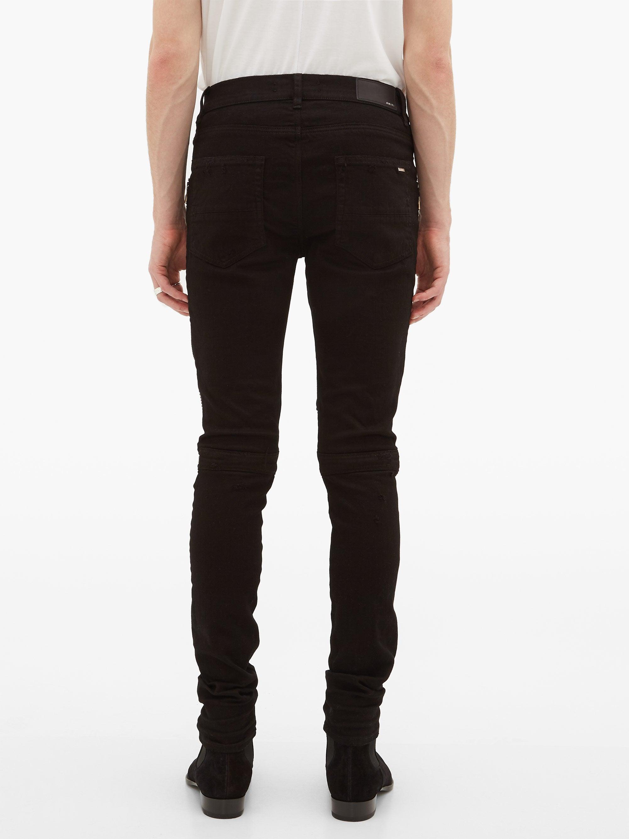 Amiri Mx2 Skinnyleg Leatherpanel Jeans in Black for Men Lyst