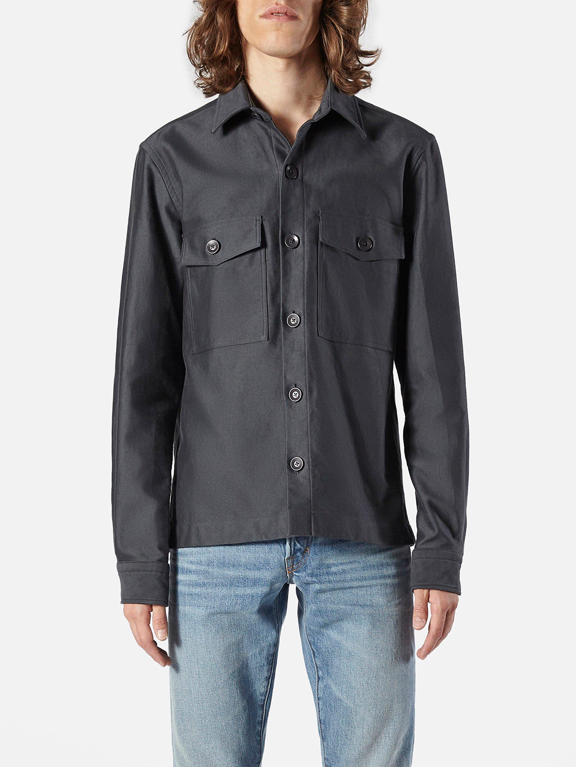 Tom Ford Flap-pocket Cotton-satin Overshirt in Gray for Men | Lyst