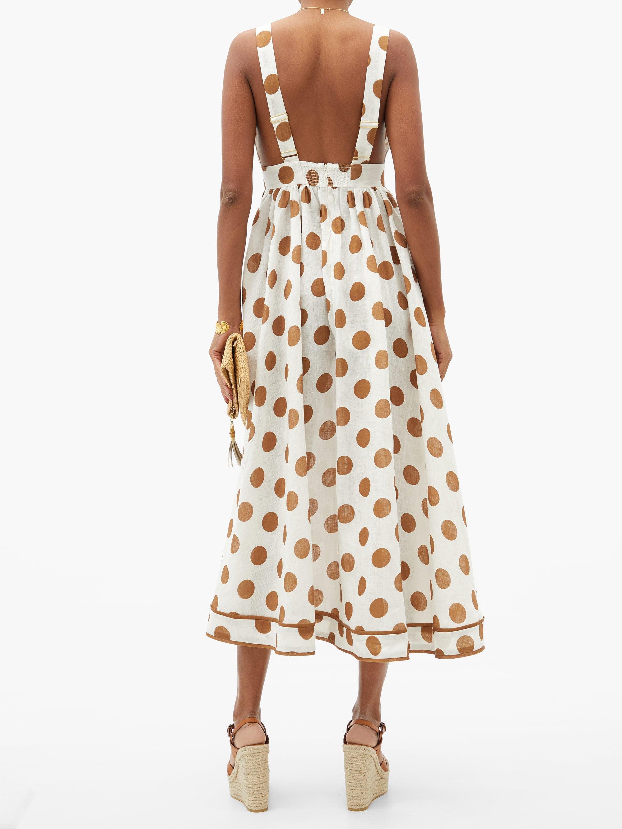 Polka dot tie front dress cheap