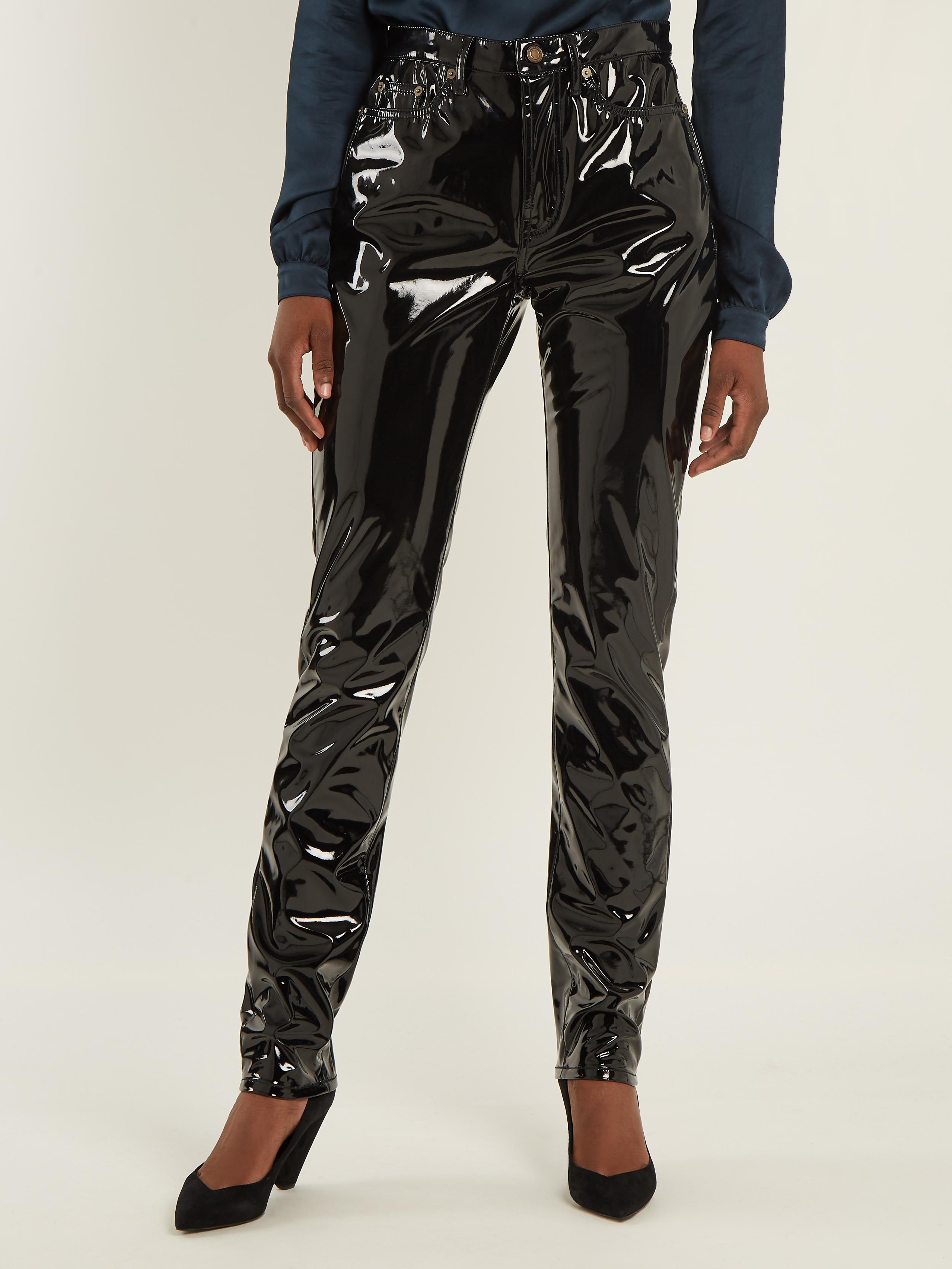 Saint Laurent Sim-leg Vinyl Trousers in 