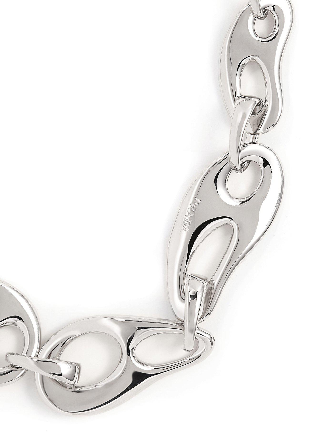 Prada Chain Link Necklace in Metallic | Lyst