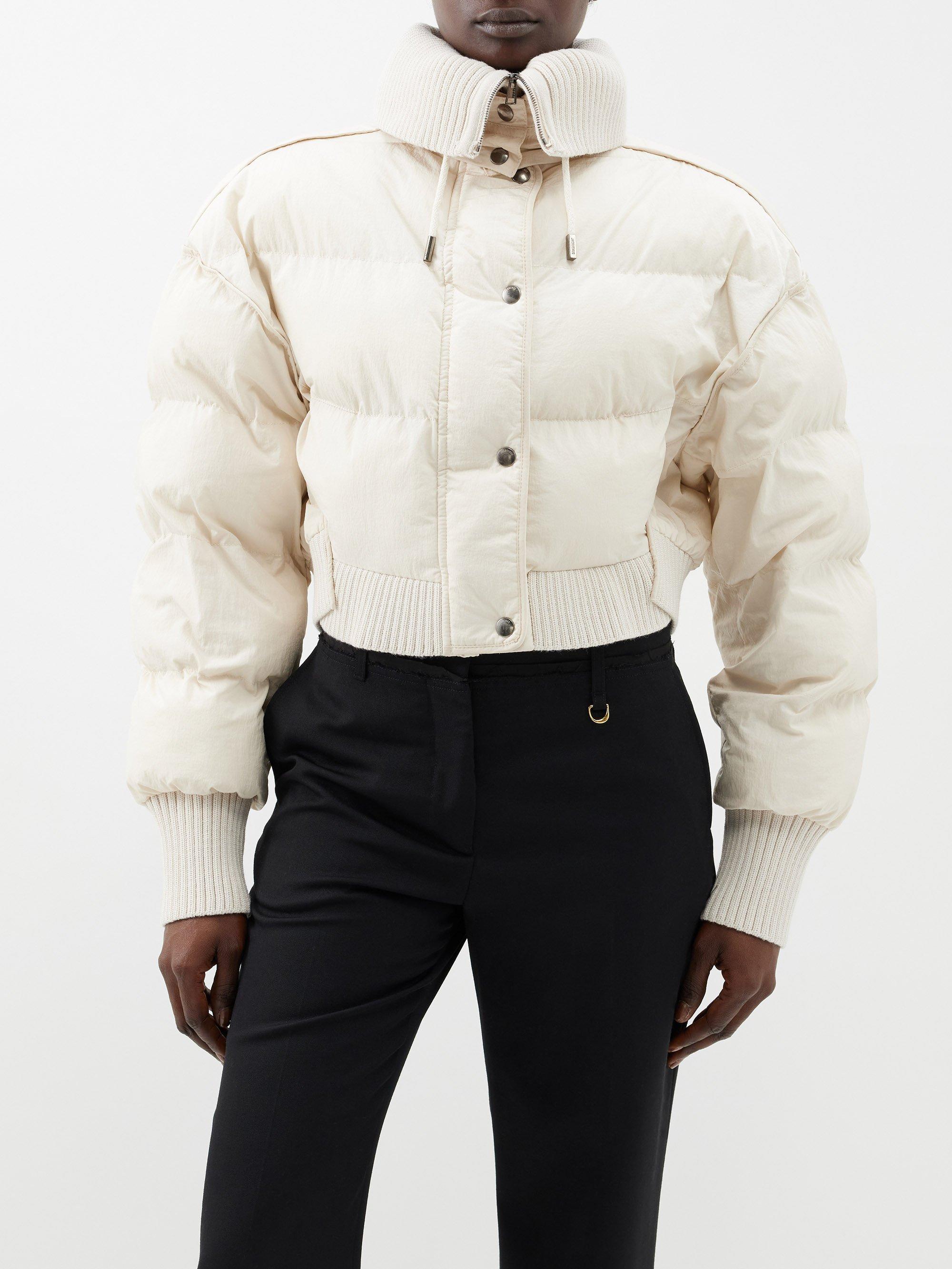 Jacquemus Caraco Cropped Padded Nylon Jacket in White | Lyst