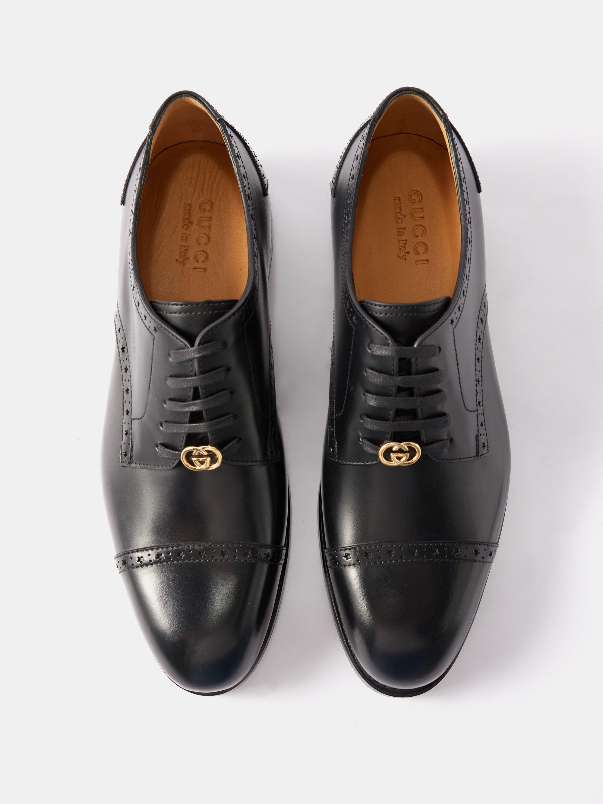 Gucci Rooster Leather Derby Shoes in White for | Lyst