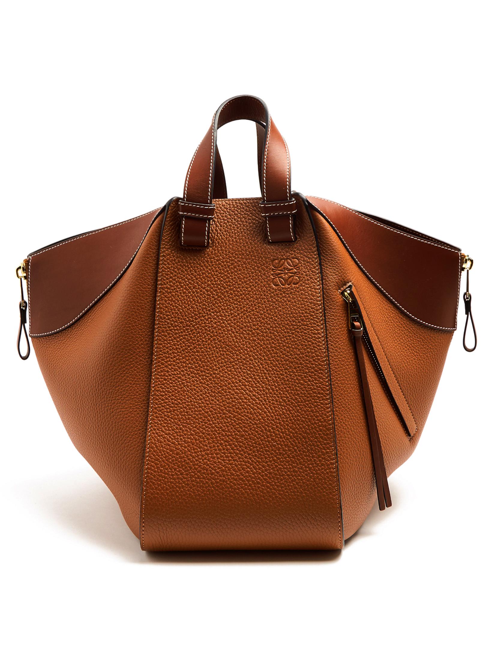 Lyst - Loewe Hammock Large Grained-leather Tote Bag in Brown