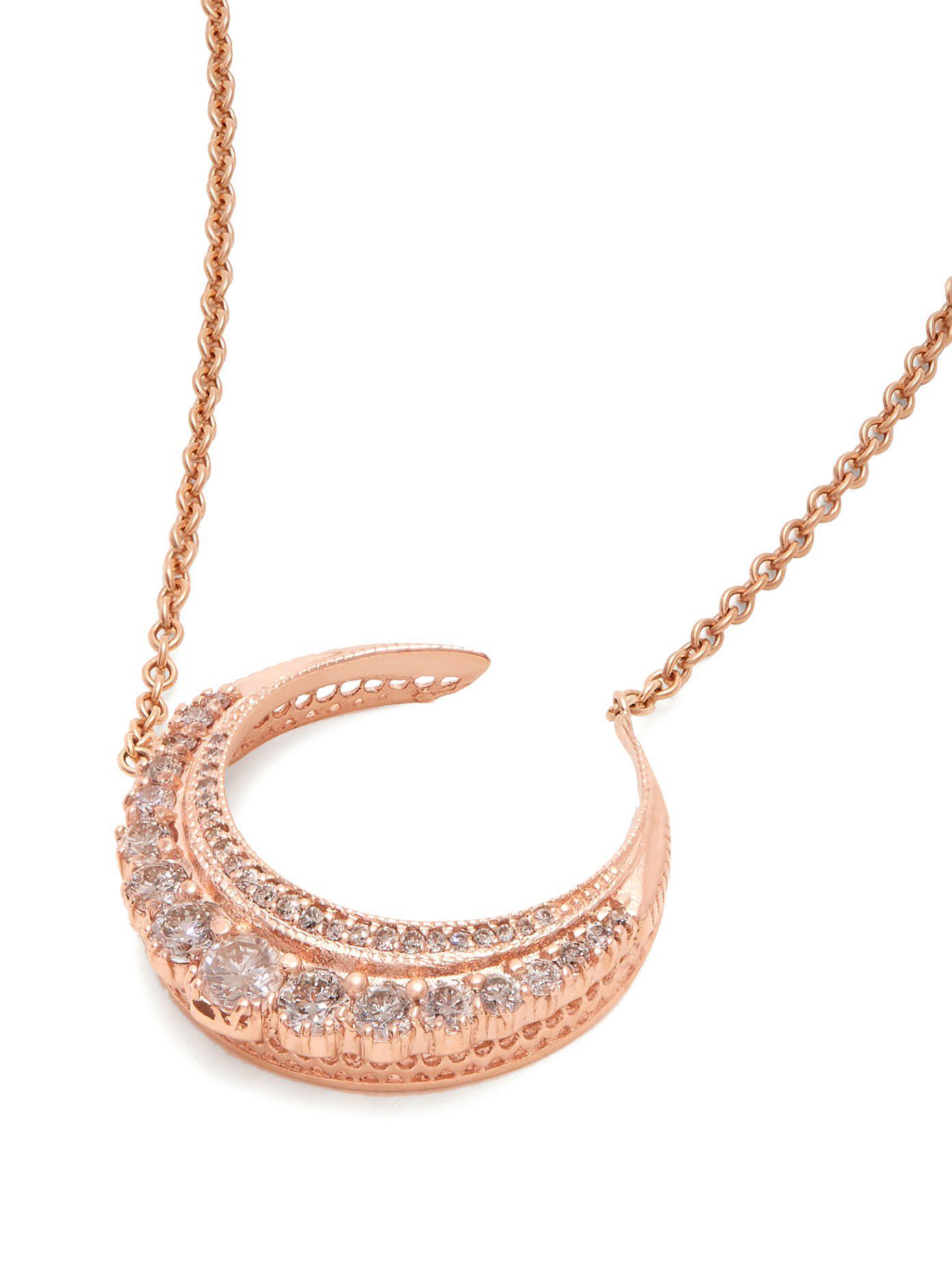 Rose-gold Crescent Moon Necklace 