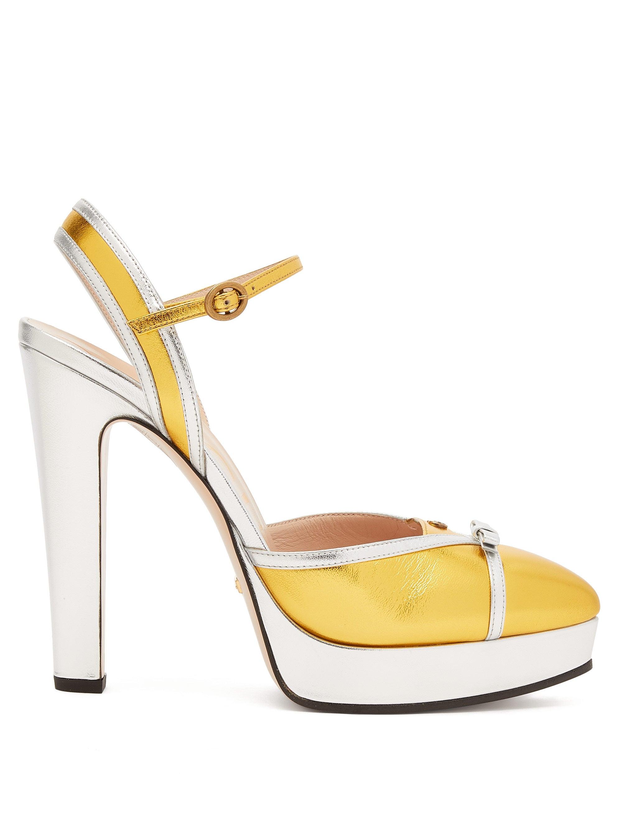 gucci gold platform shoes