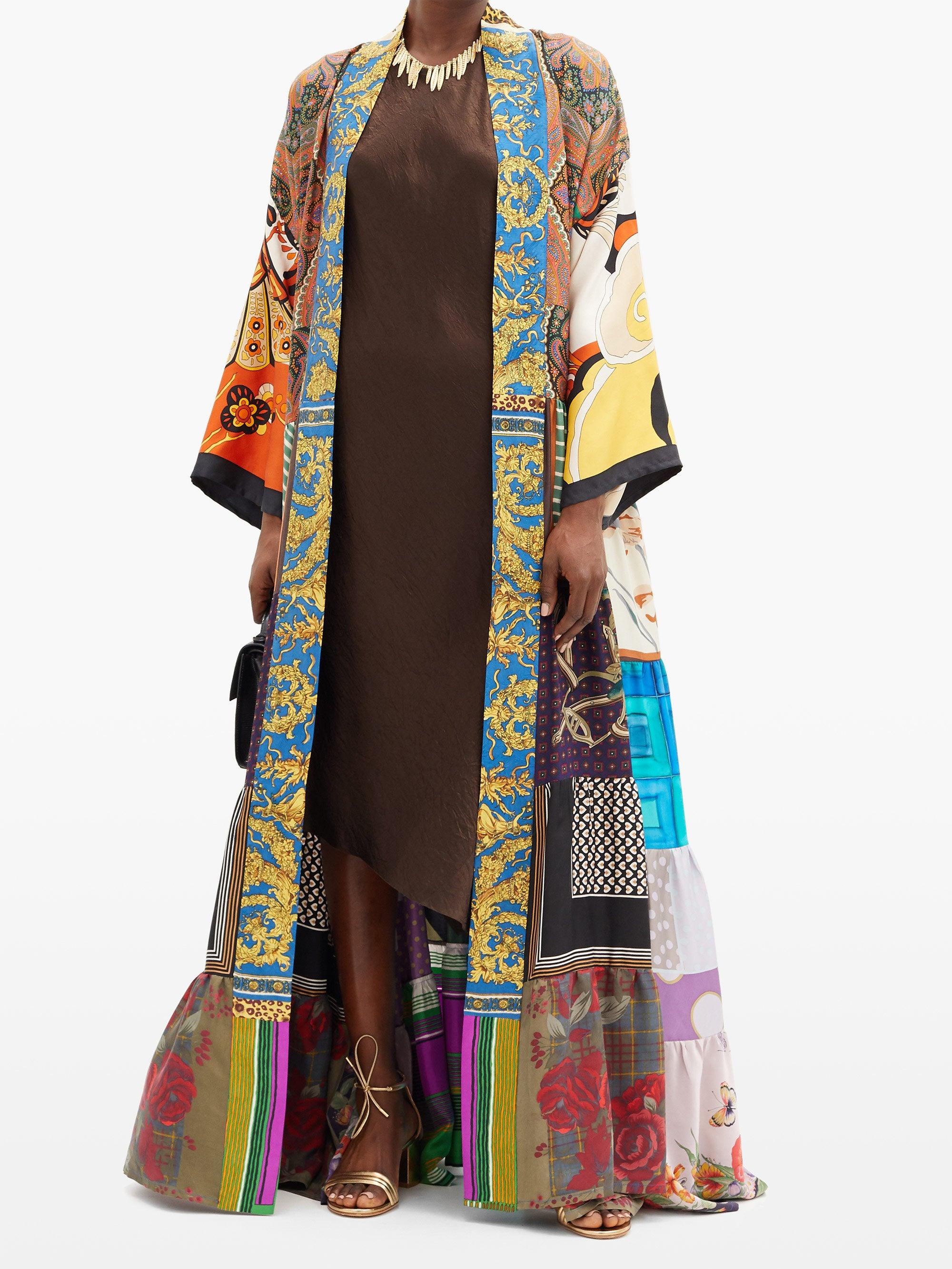silk patchwork robe