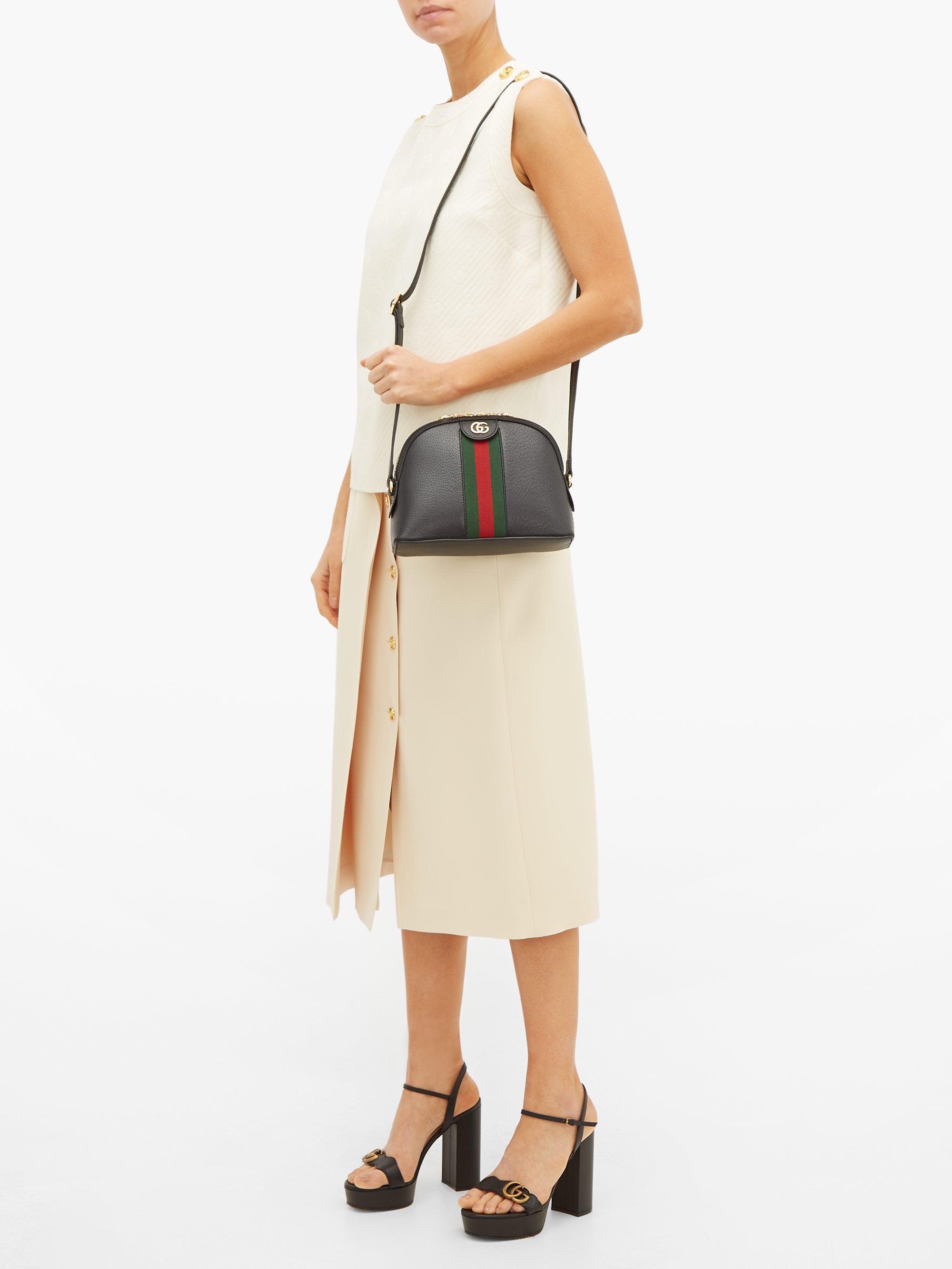 Gucci Denim Ophidia Small Leather Crossbody Bag in Black Lyst