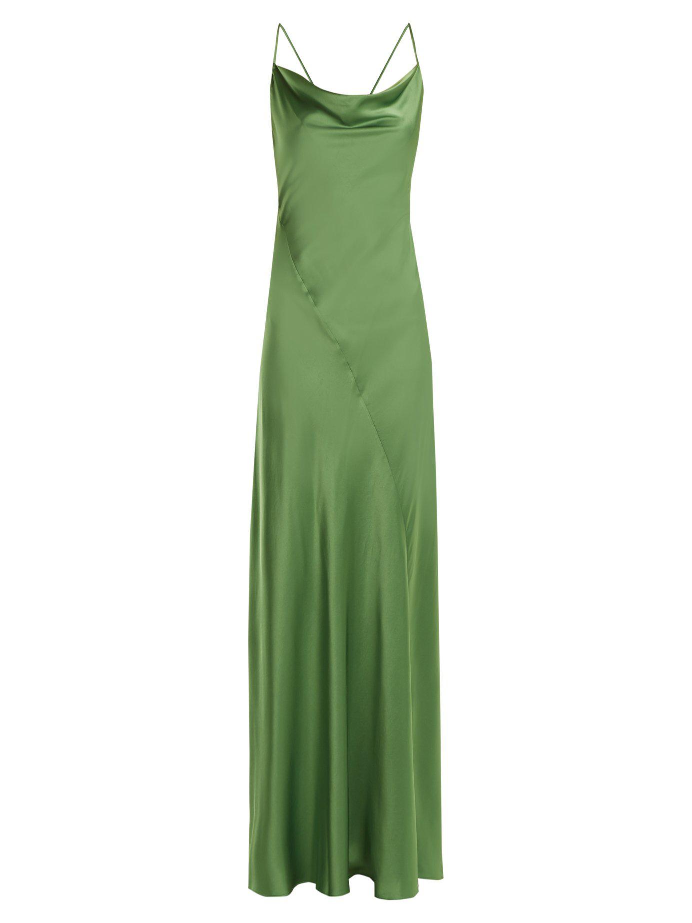Diane von Furstenberg Bias-cut Satin Gown in Green | Lyst Canada