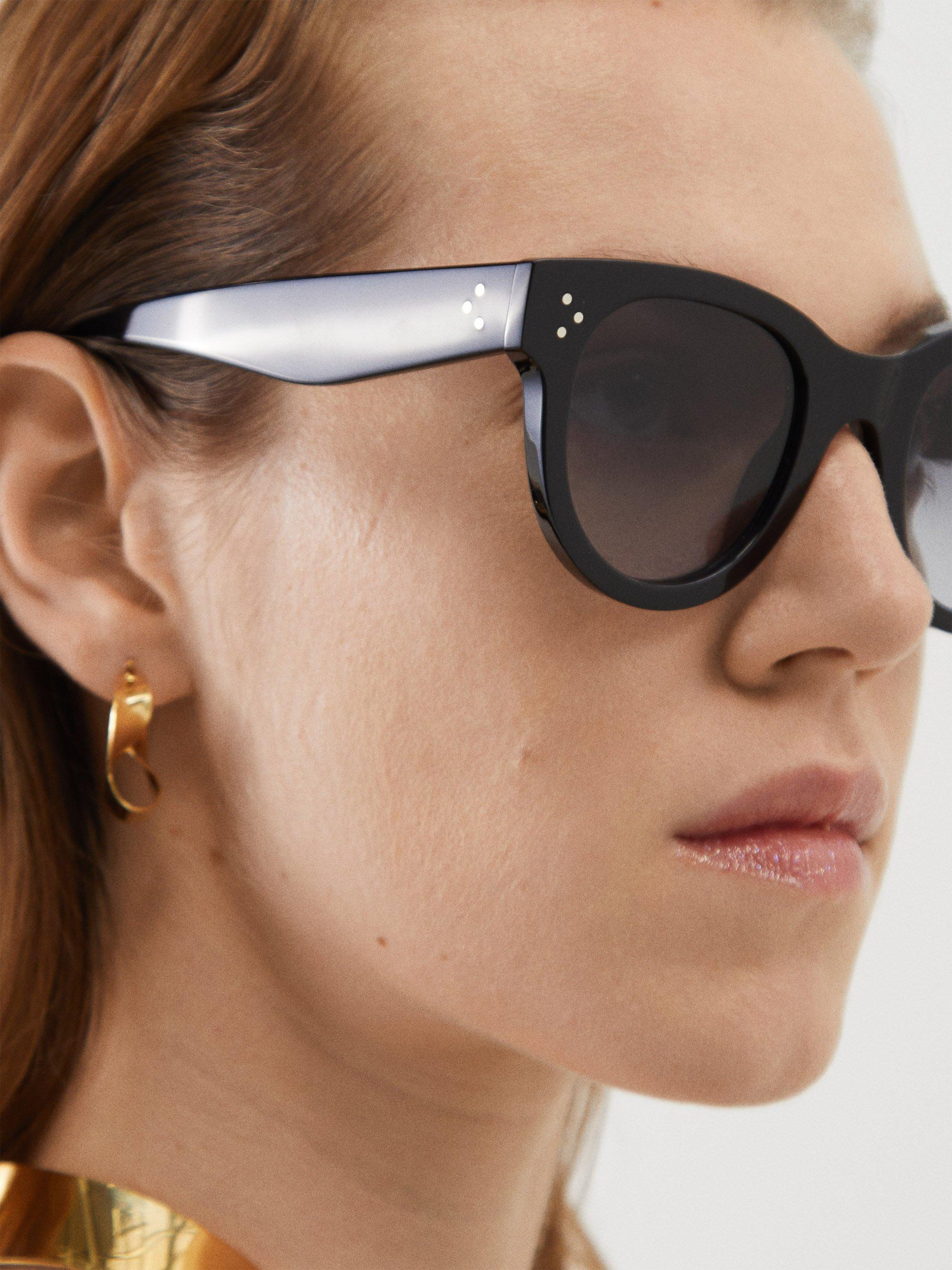 Celine Round Acetate Sunglasses in Grey | Lyst UK
