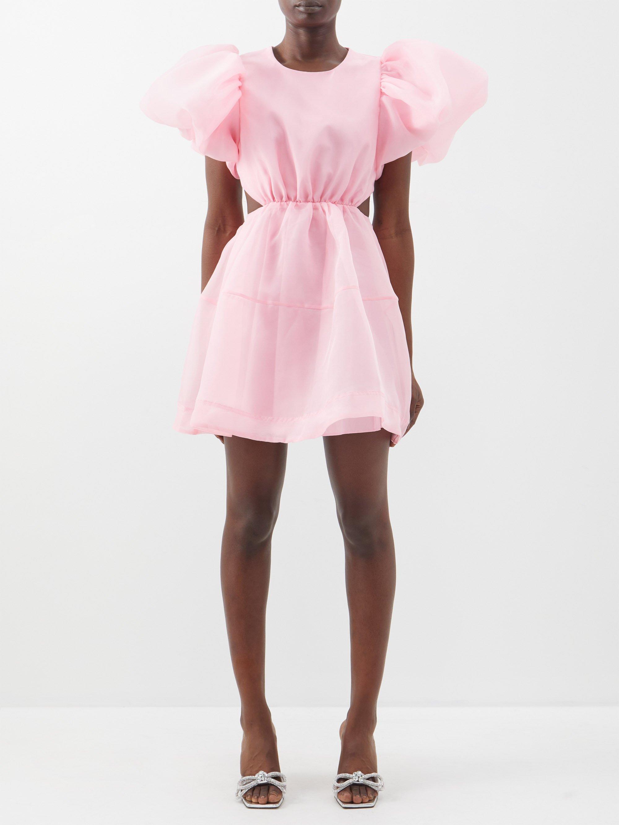 Aje. Simplicity Ruffle-sleeve Organza Mini Dress in Pink | Lyst