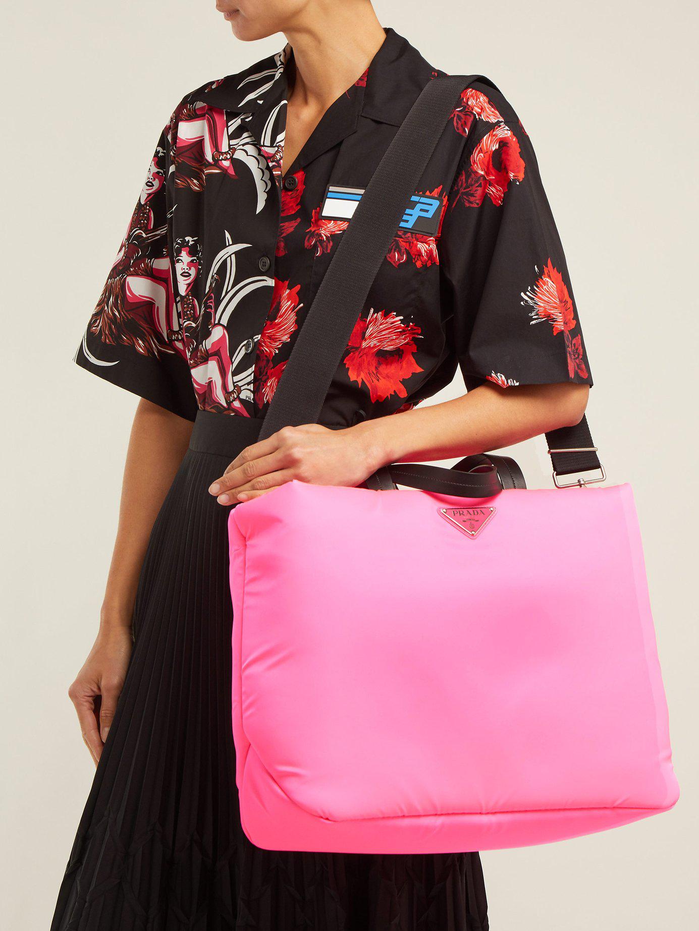 prada padded nylon tote