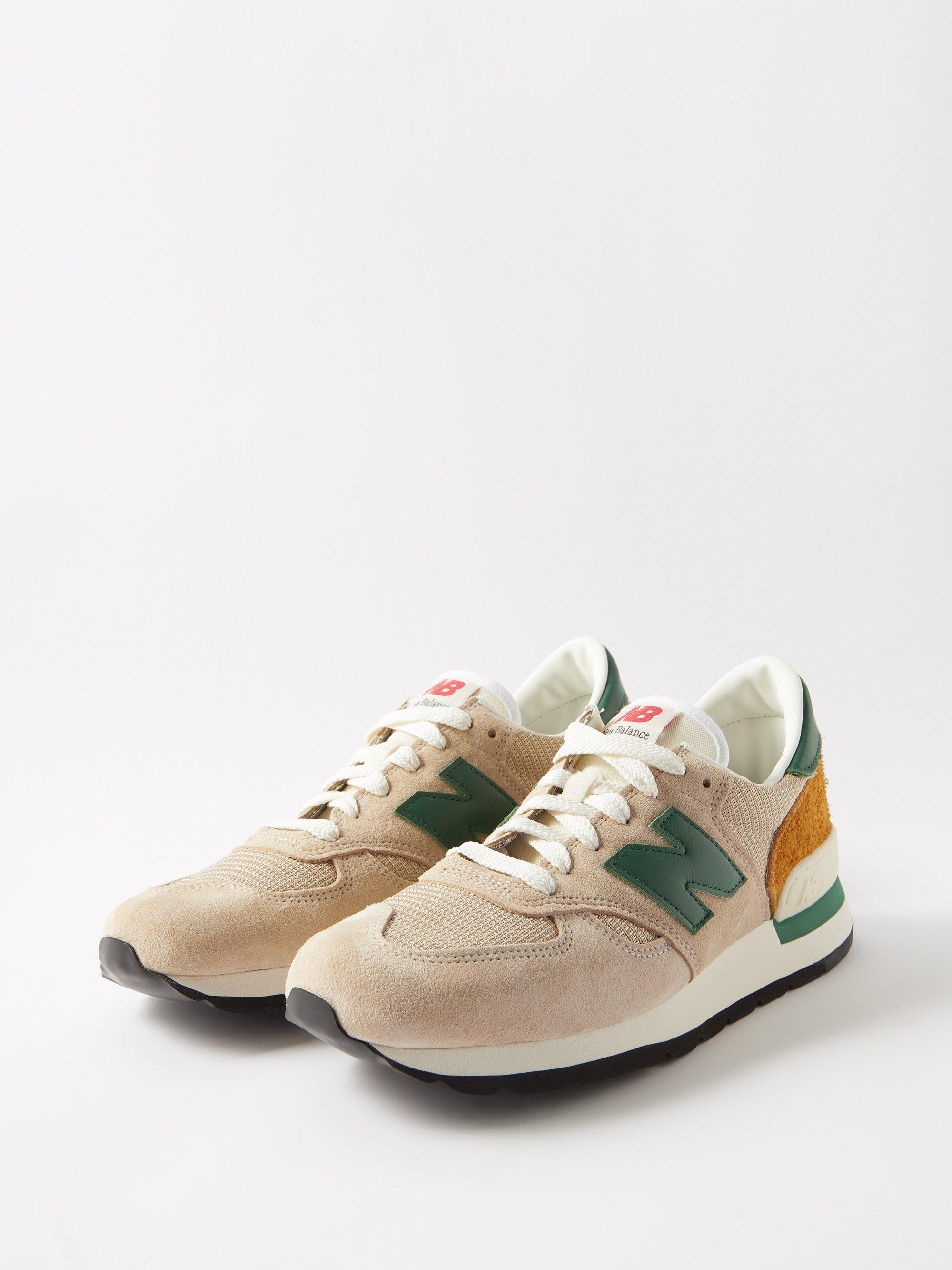 New Balance Made In Usa 990 Suede And Mesh Trainers in White for Men | Lyst