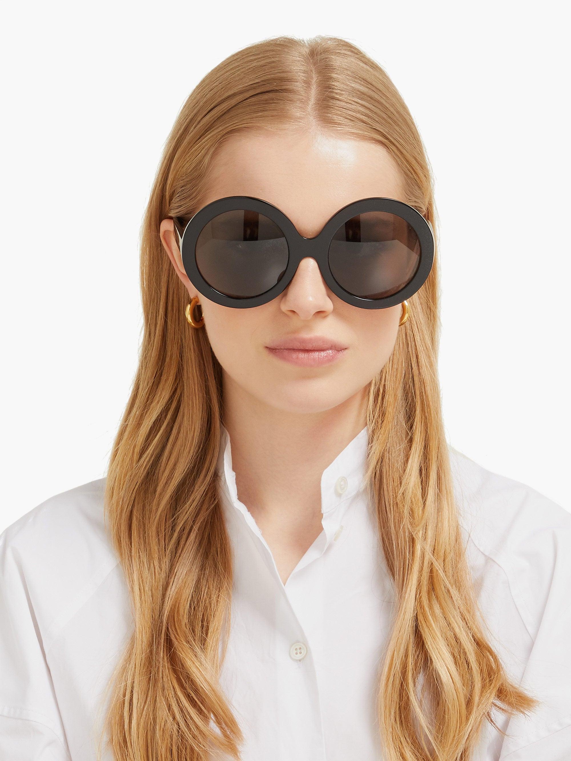 Celine Oversized Round Acetate Sunglasses in Black Lyst