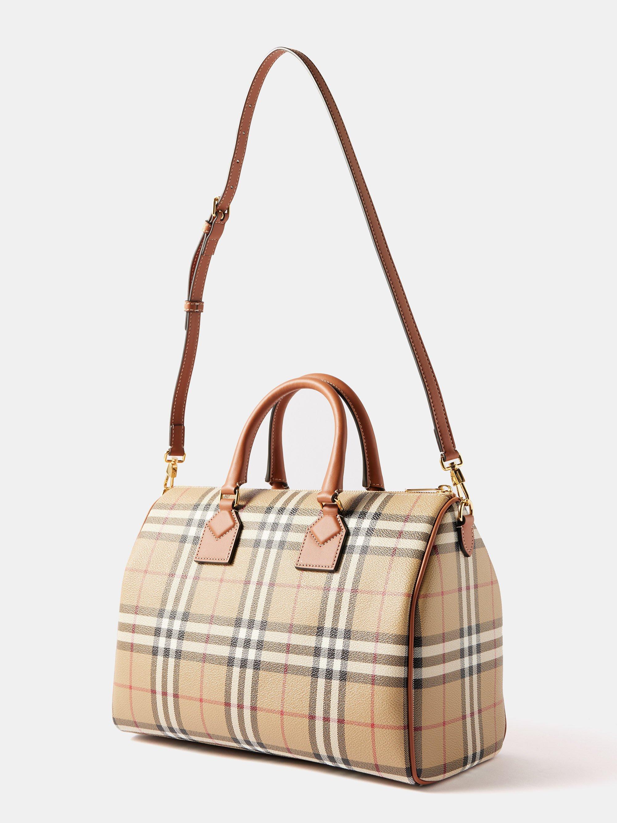 Burberry Haymarket Check Coated Canvas Medium Bowling Bag