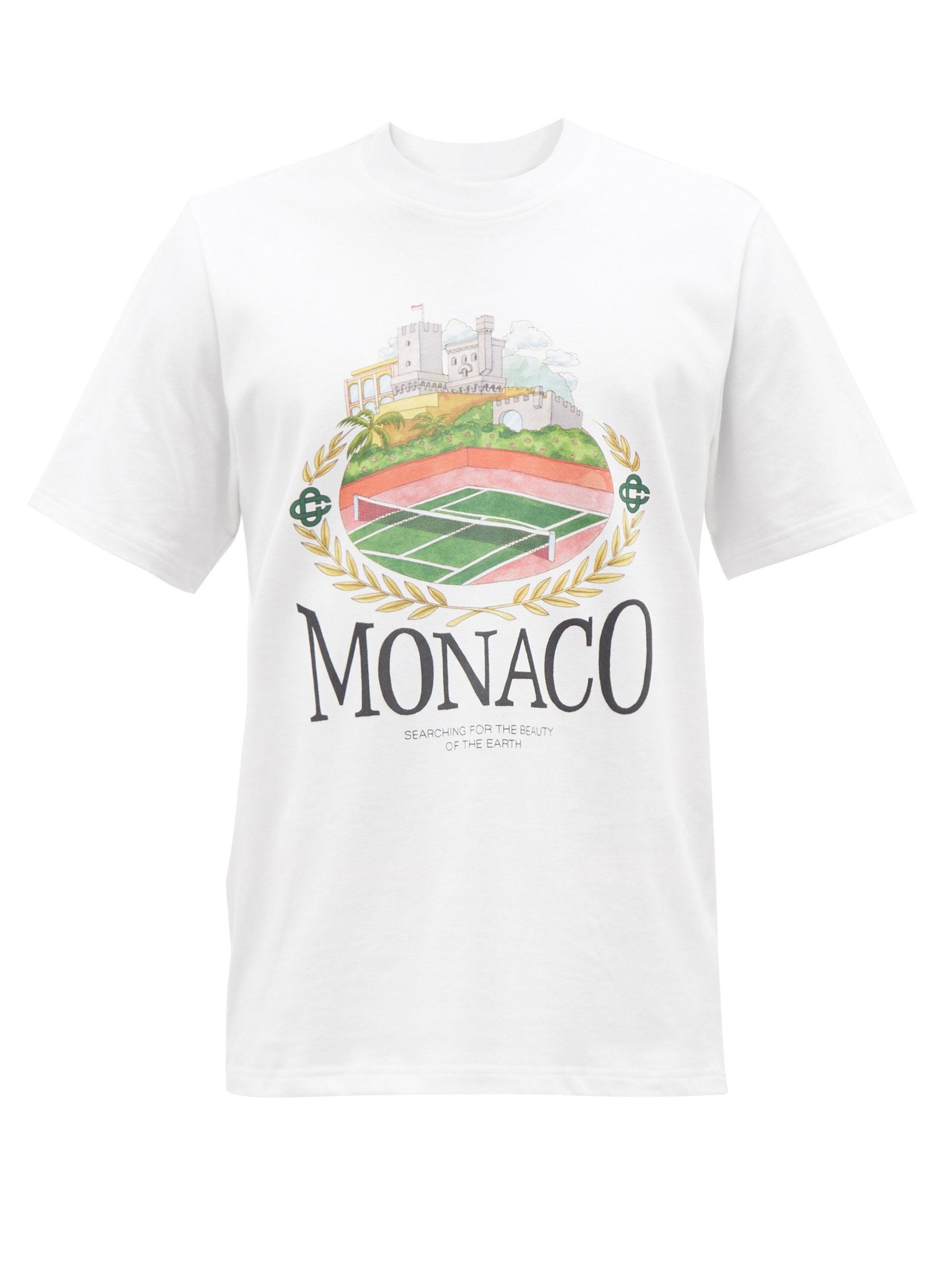 CASABLANCA Monaco Logo-print Organic Cotton-jersey T-shirt White for |