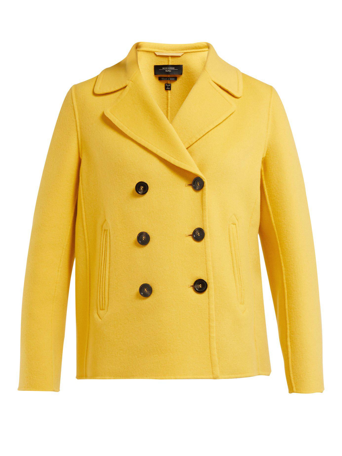 Weekend by Maxmara Pino Pea Coat in Yellow | Lyst