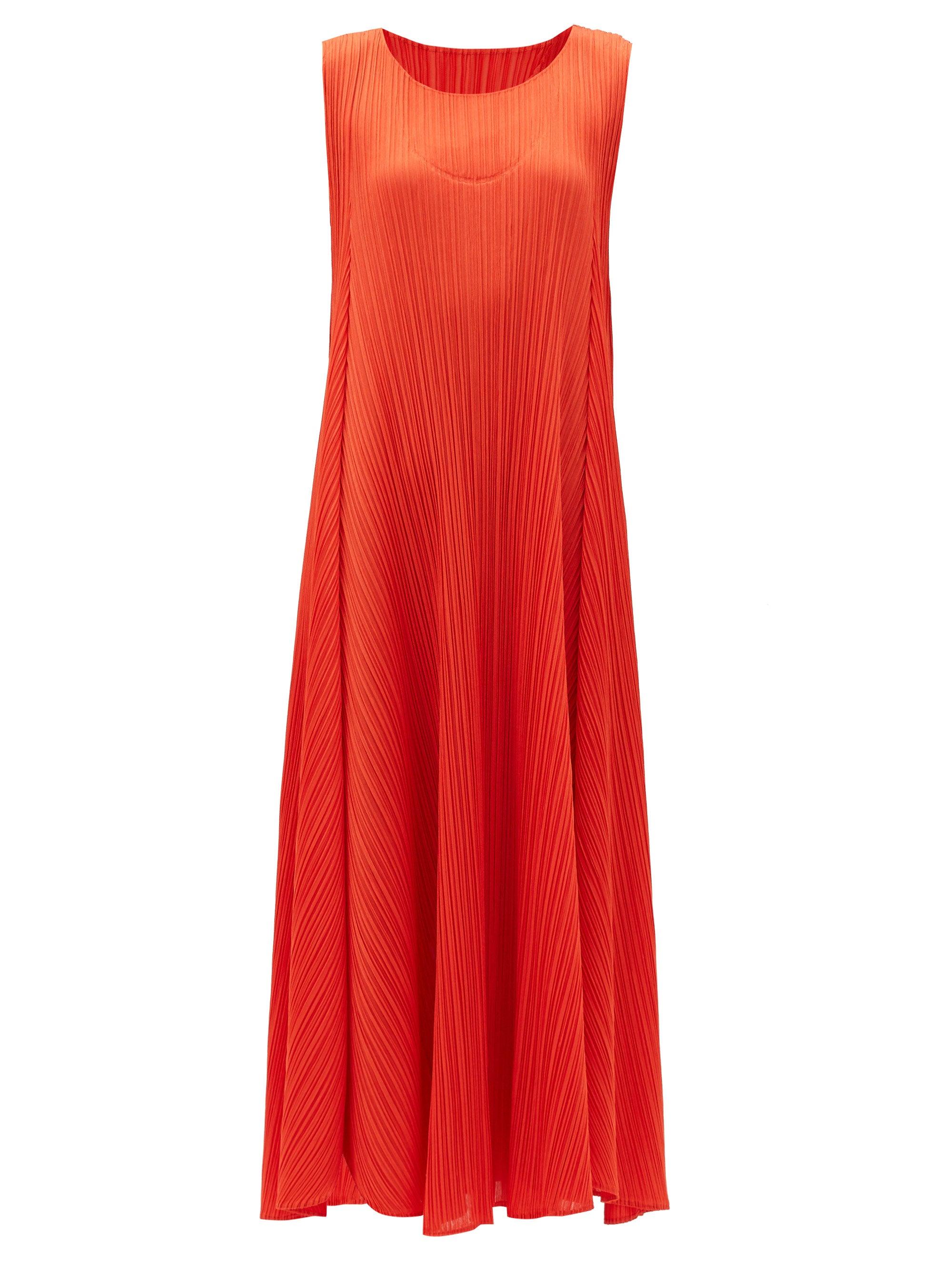Pleats Please Issey Miyake Technicalpleated Dress in Red Lyst
