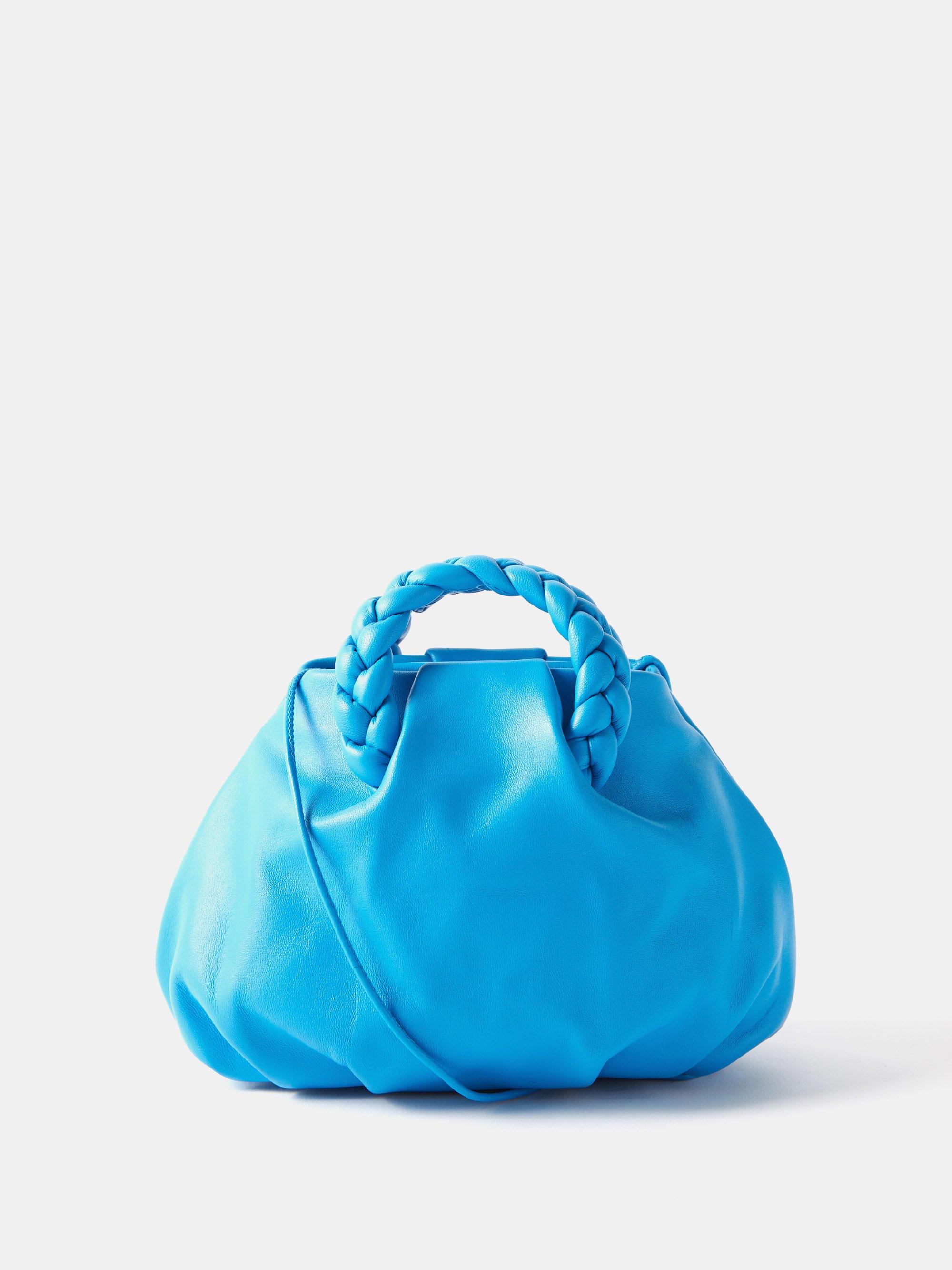 Hereu Bombon Braided-handle Leather Handbag in Blue | Lyst