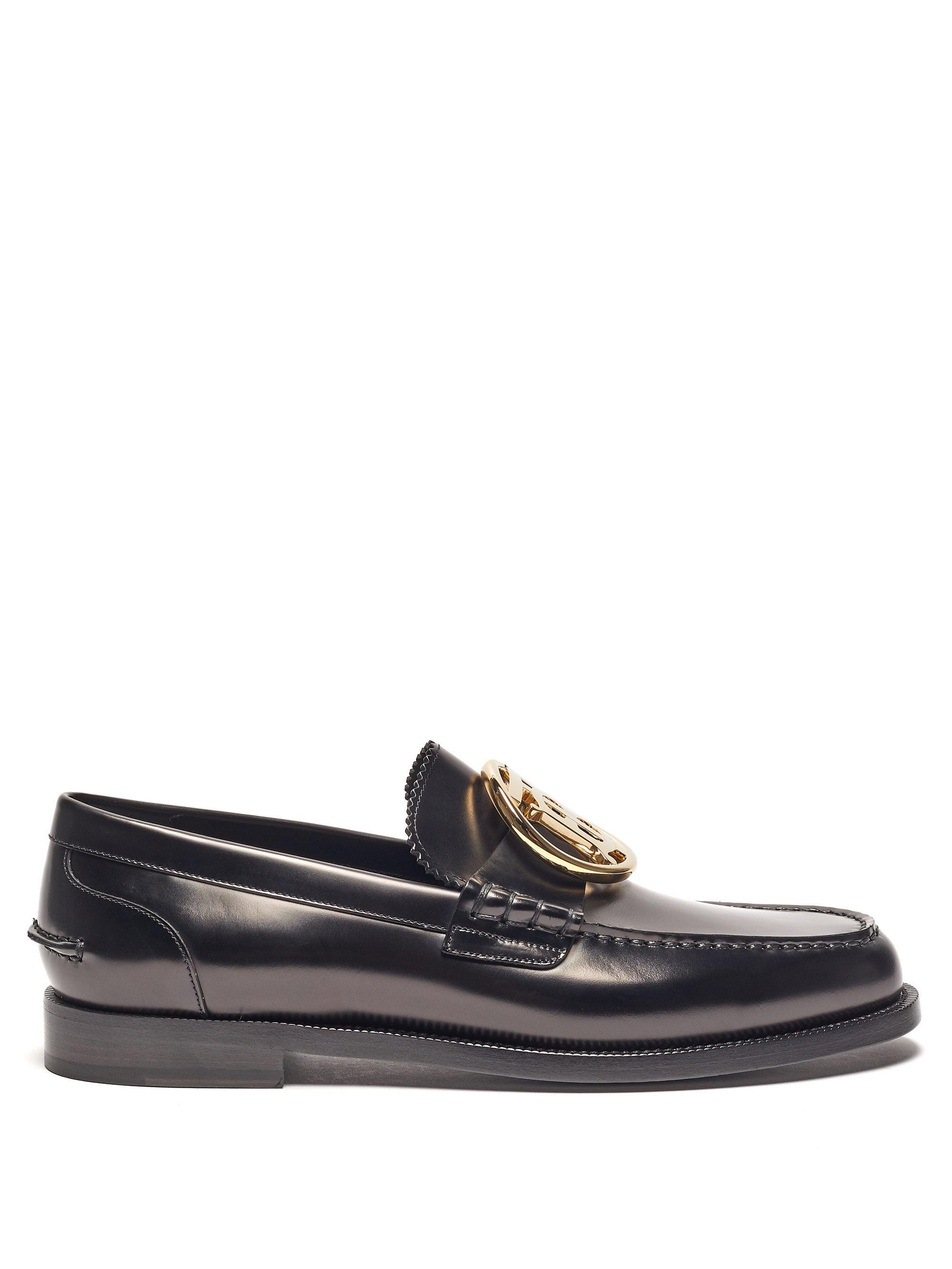 Burberry Emile Tb-plaque Leather Loafers for Men | Lyst
