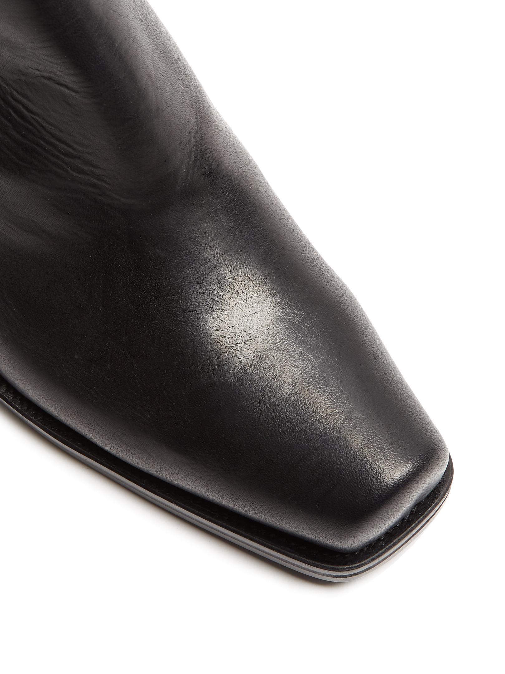 Vetements Slantedheel Leather Ankle Boots in Black for Men Lyst