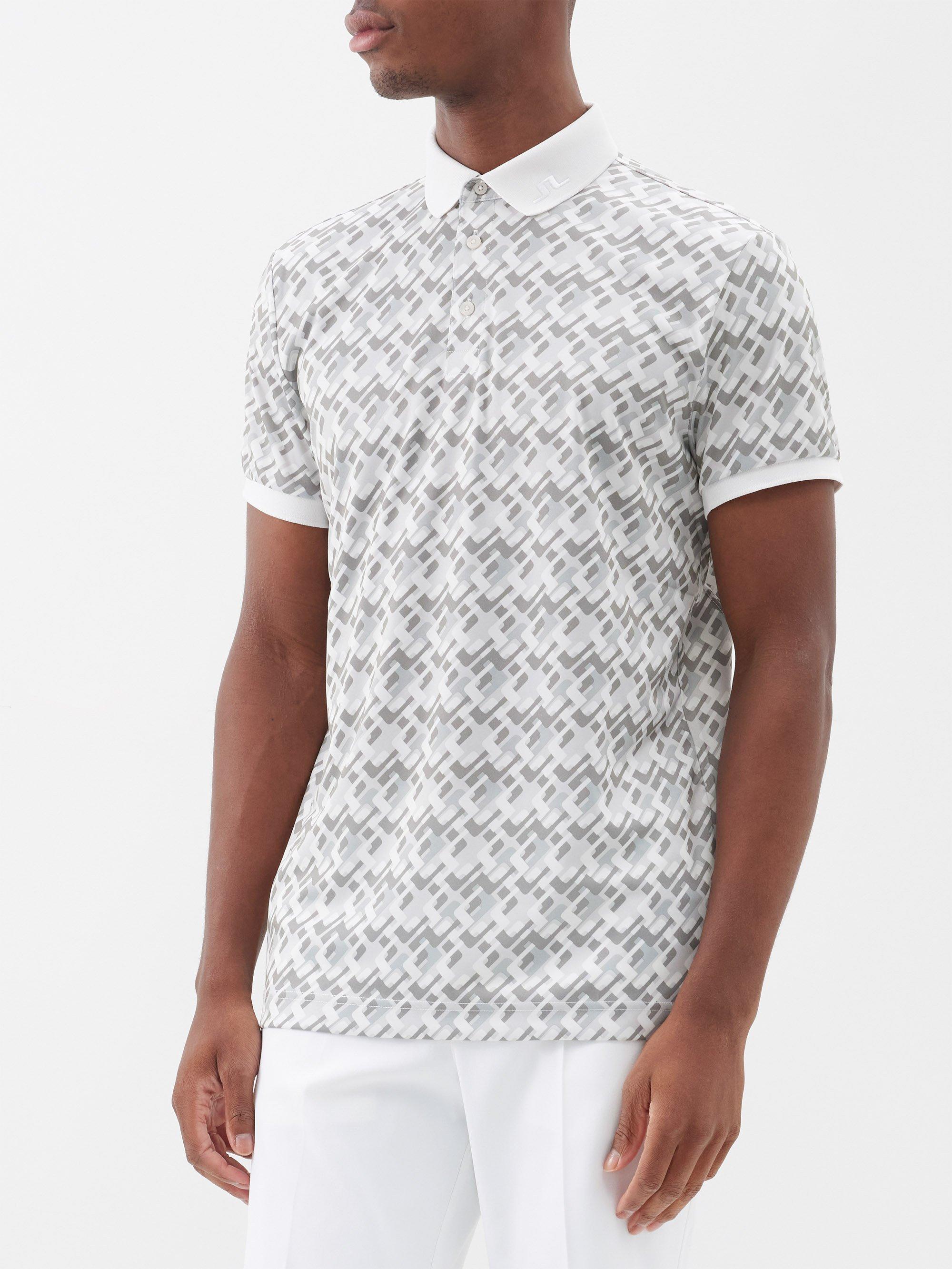 J.Lindeberg Kv Monogramprint Polo Shirt in White for Men Lyst