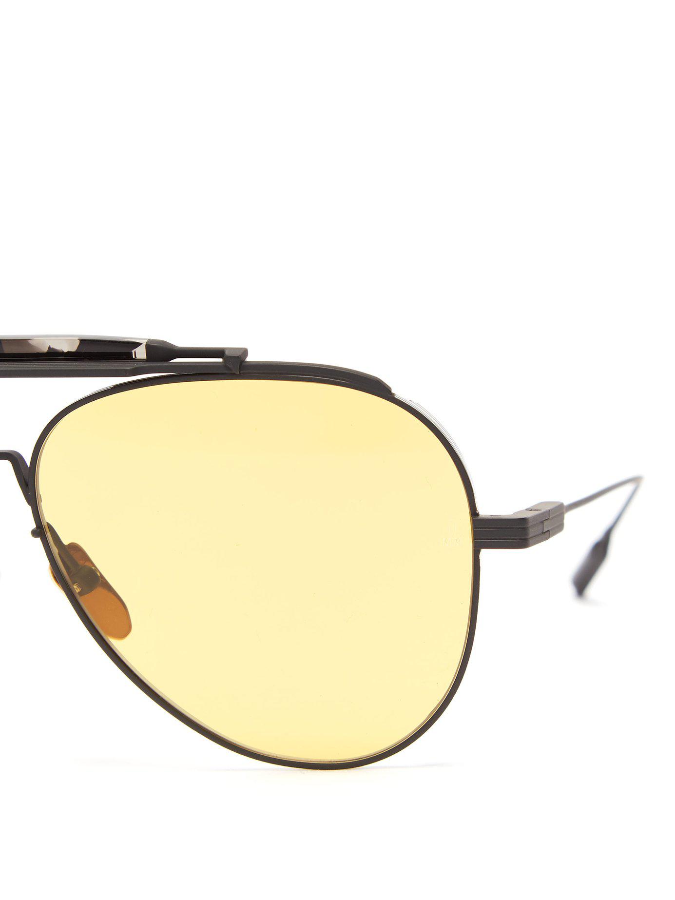 Jacques Marie Mage Peyote Aviator Sunglasses in Black for Men Lyst