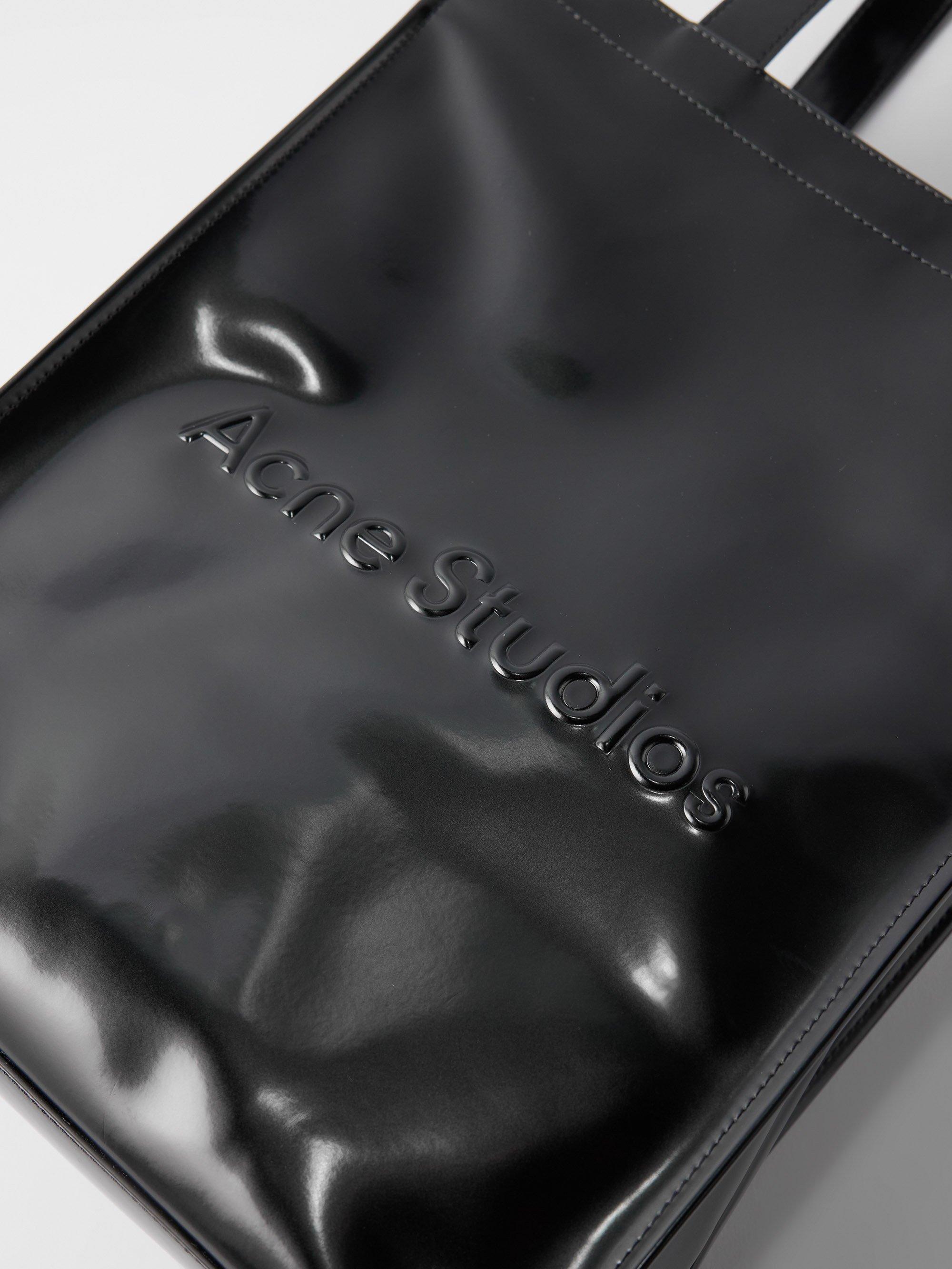 Black Logo-embossed rubber tote bag, Acne Studios