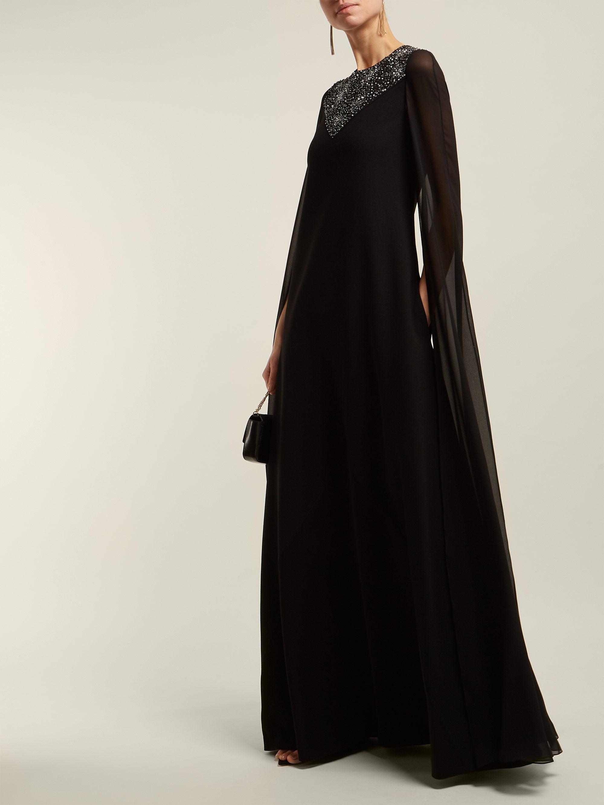 Givenchy Crystal-embellished Wool And Silk-chiffon Gown in Black | Lyst
