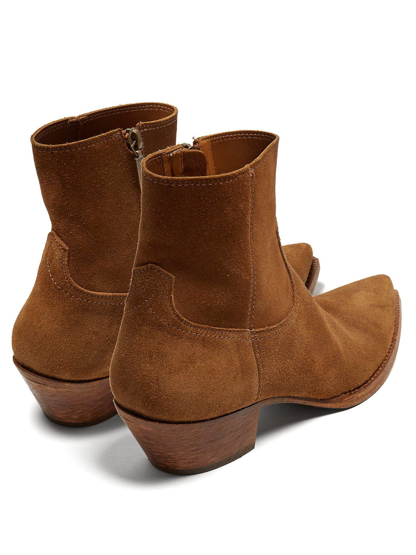 saint laurent suede boots