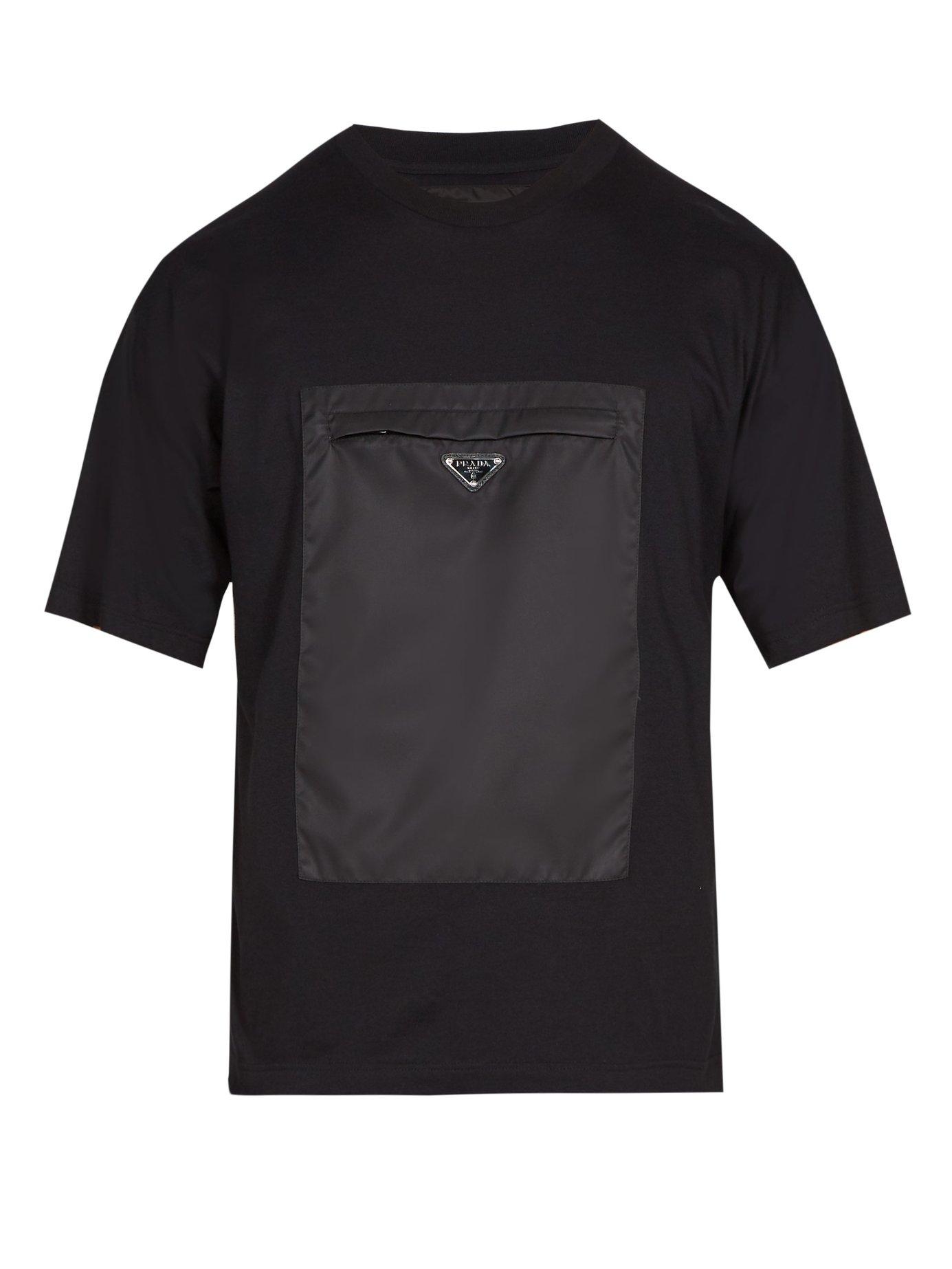 Prada Synthetic Pocket Cotton T Shirt in Black for Men - Lyst