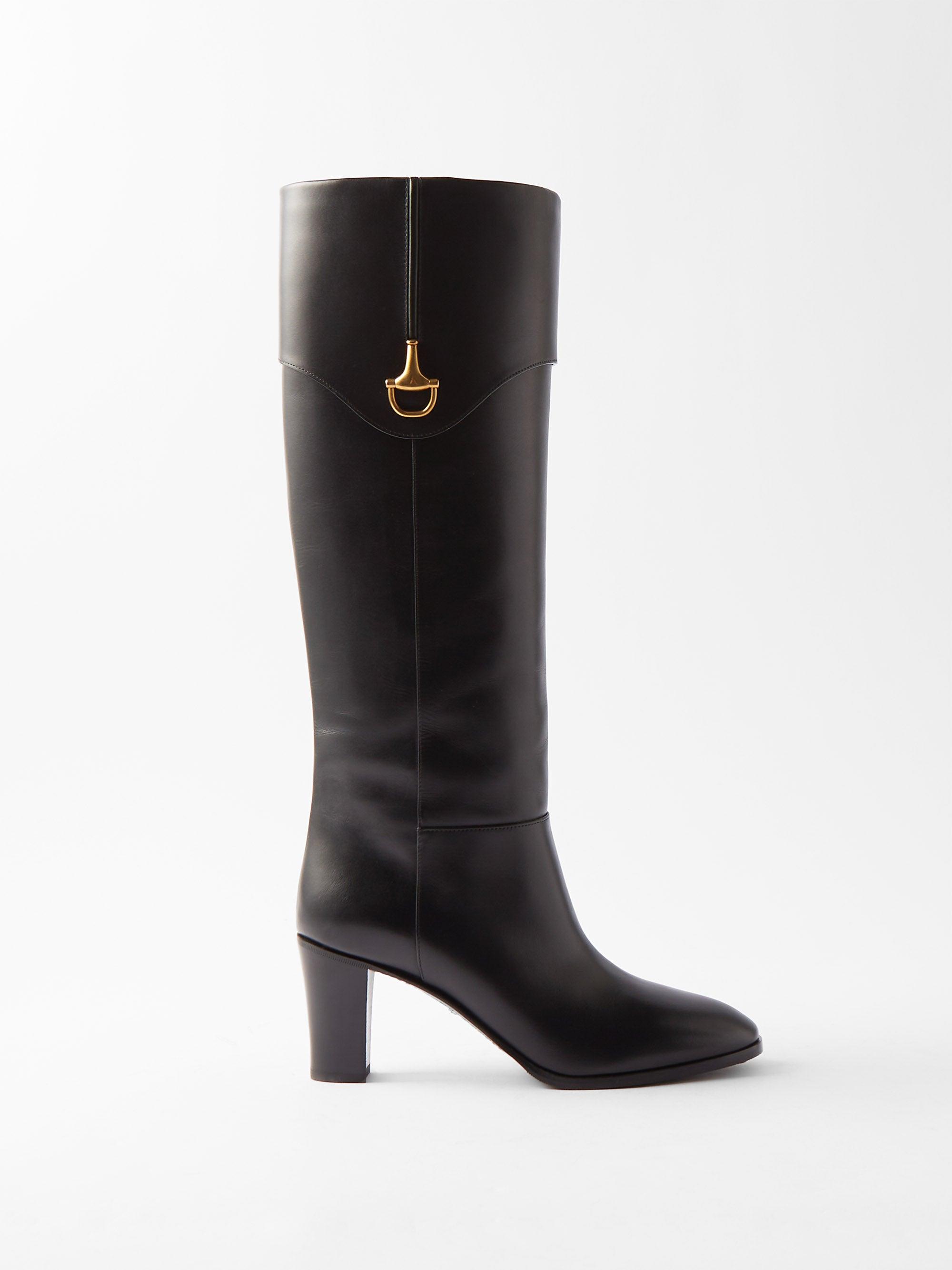 Gucci Horsebit 75 Leather Kneehigh Boots in Black Lyst