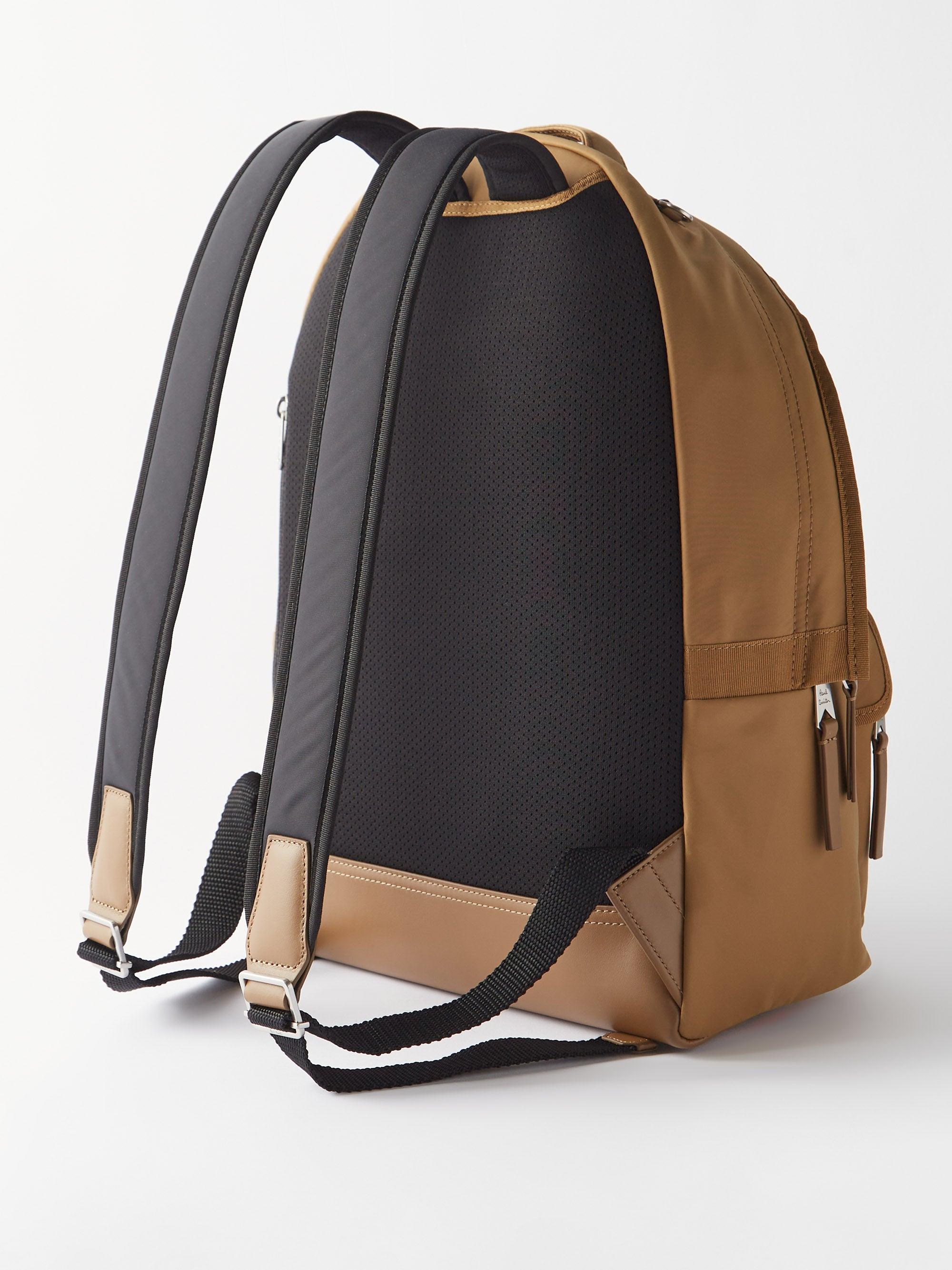 Paul Smith Signature-stripe Recycled-nylon Blend Backpack in Natural for  Men | Lyst