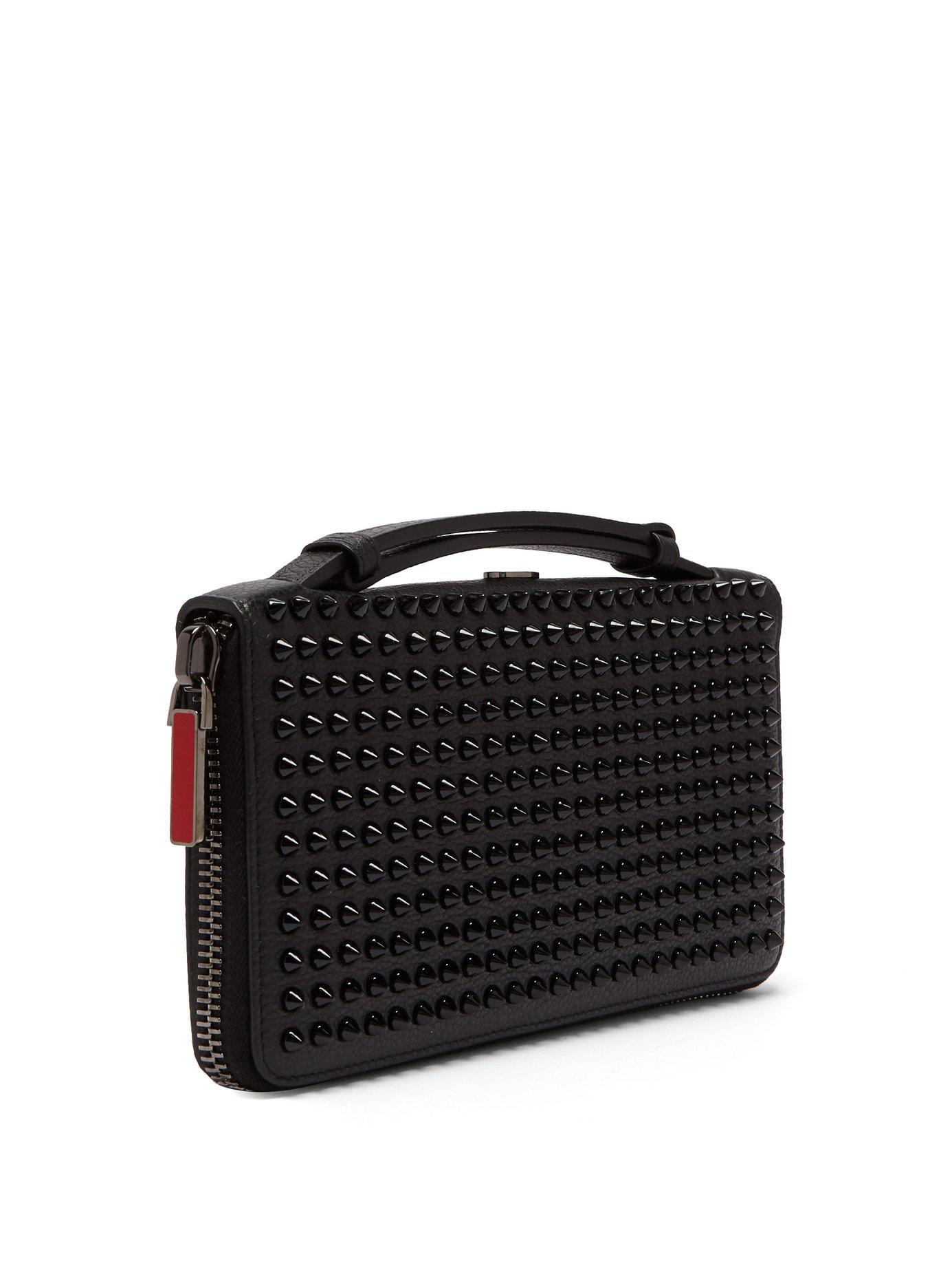 Christian Louboutin Panettone Xl Spike Stud Leather Wallet in Black 