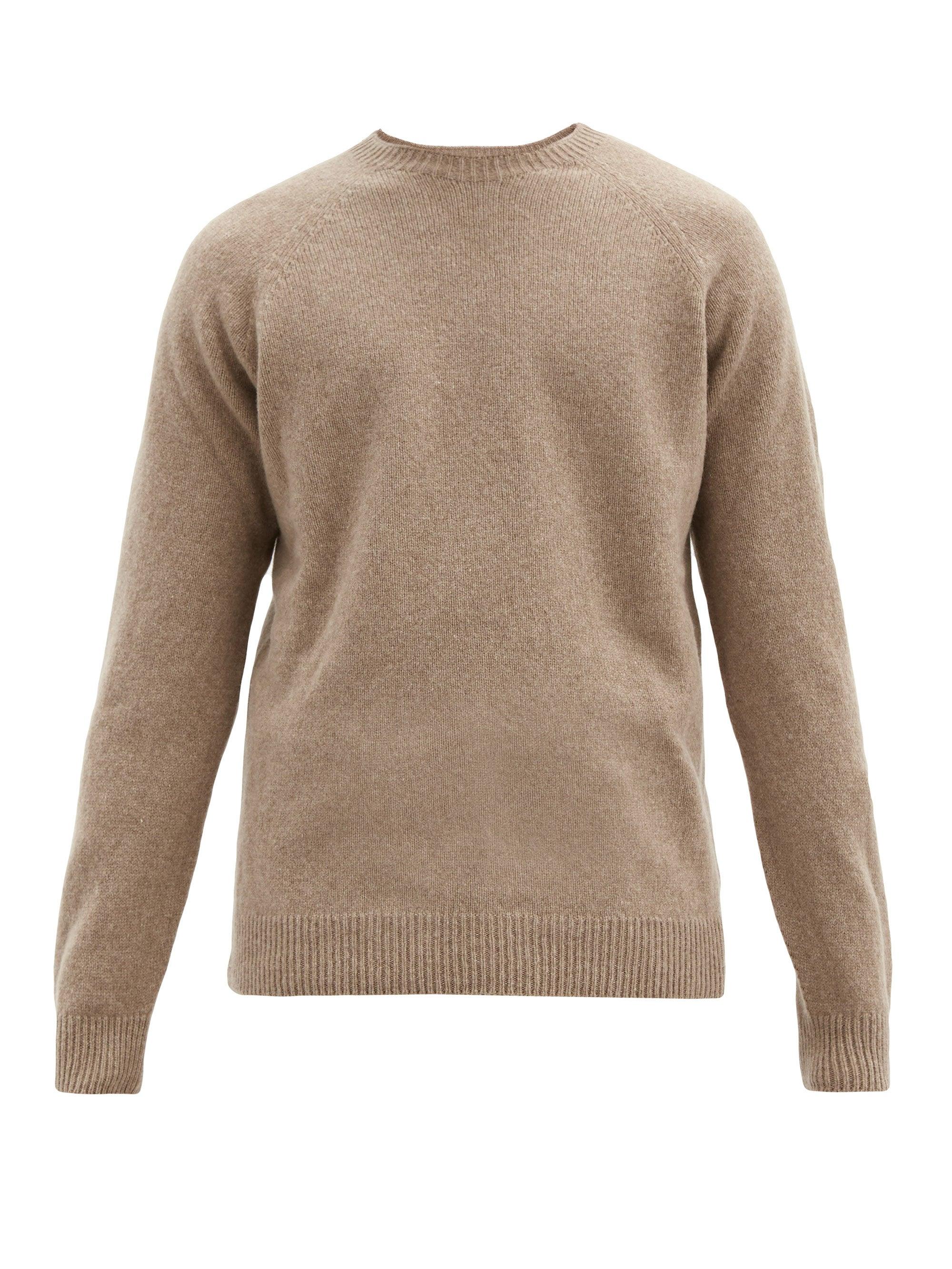 Sunspel Crewneck Lambswool Sweater in Beige (Natural) for Men Lyst
