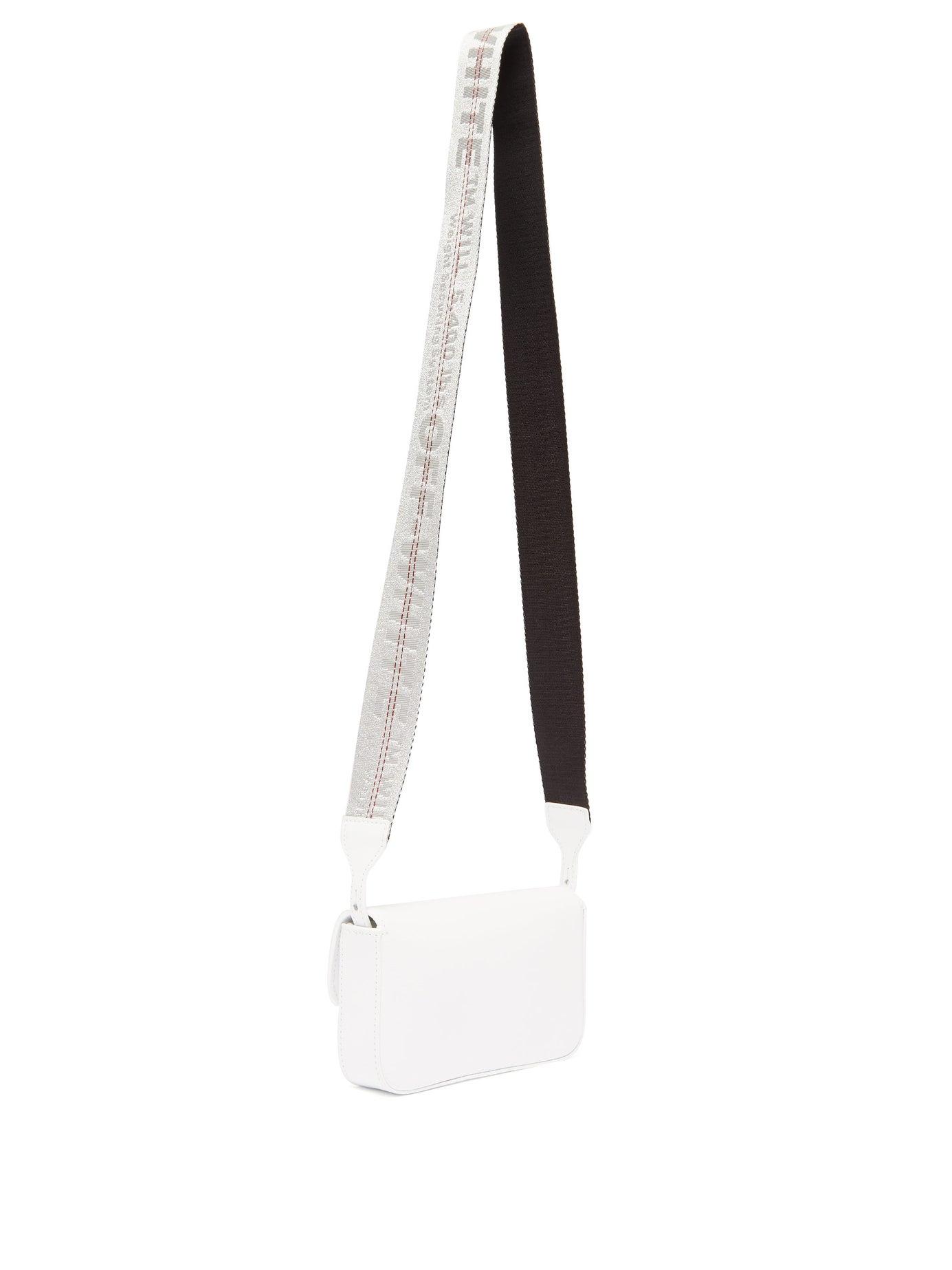 Off-White c/o Virgil Abloh Logo Strap Saffiano Leather Cross Body Bag in White for Men - Lyst