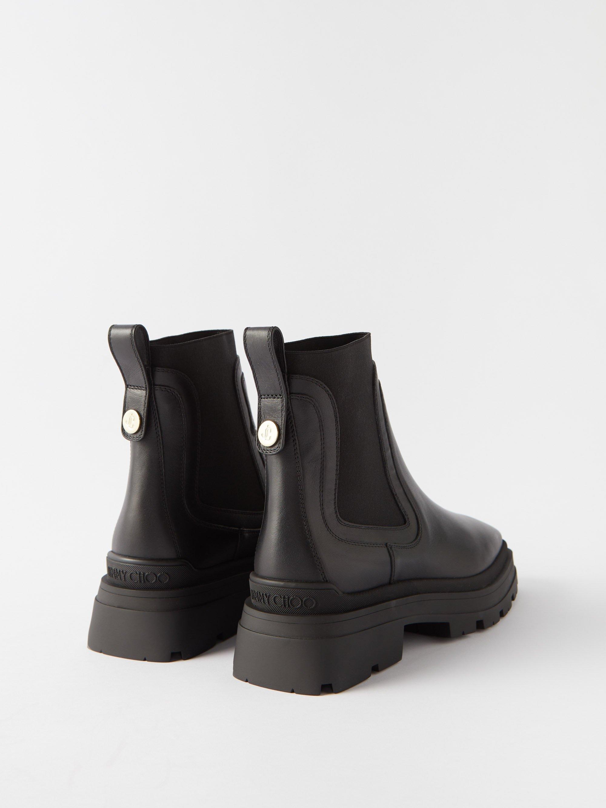 Jimmy Choo Veronique 45 Leather Ankle Boots in Black | Lyst