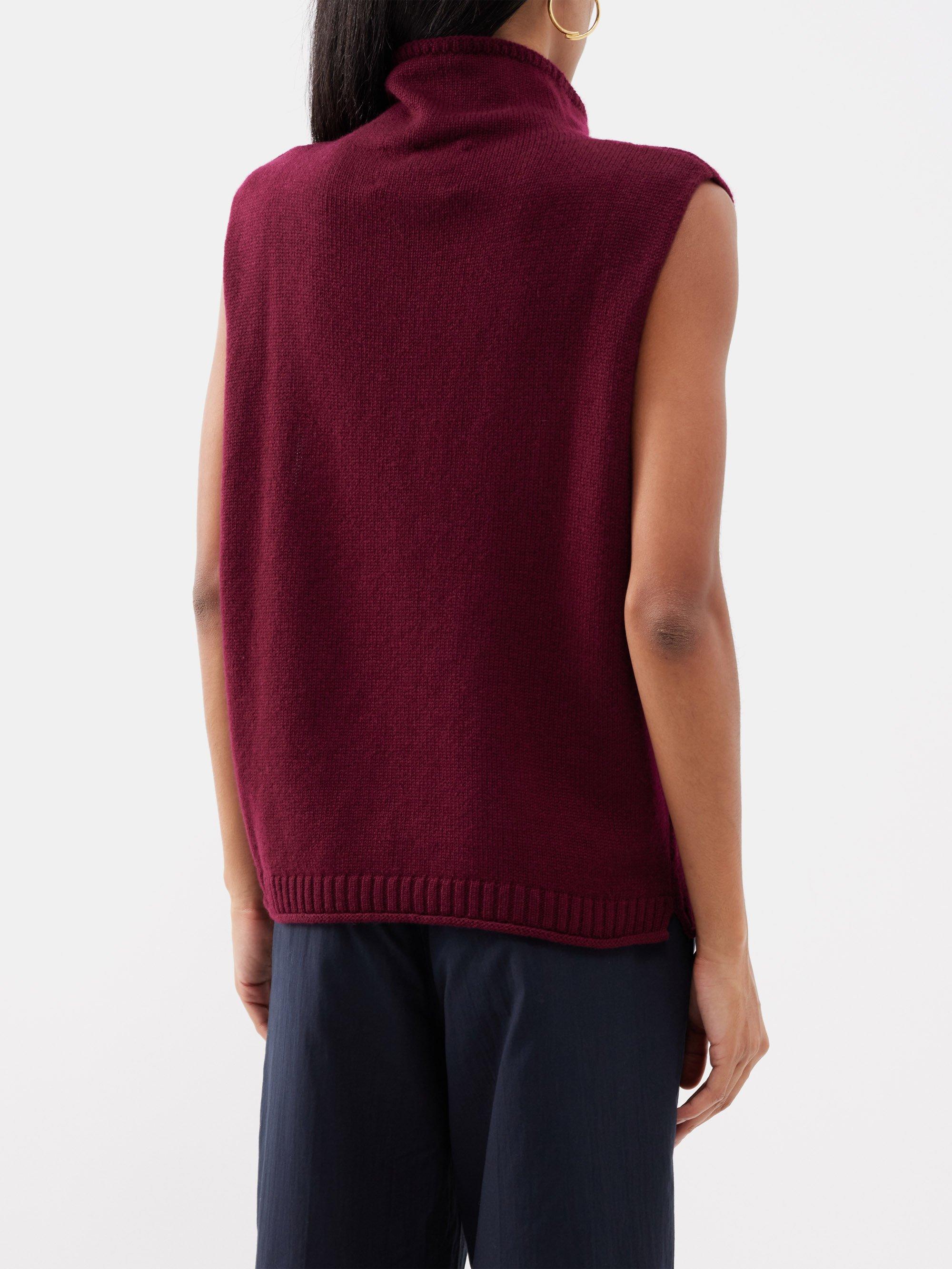 Lisa Yang Tova High-neck Cashmere Sweater Vest in Red | Lyst