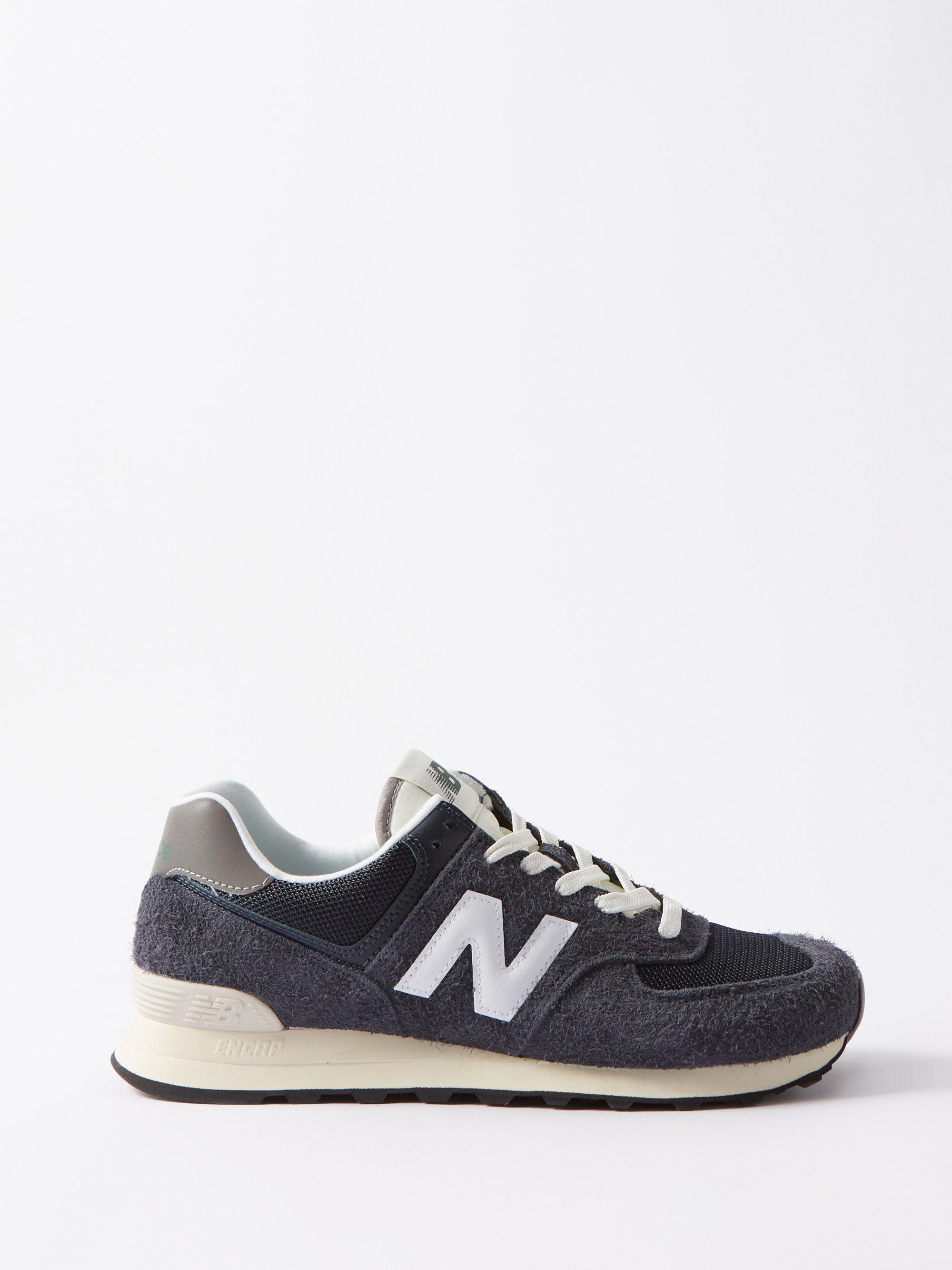 New Balance U574 Suede And Mesh Trainers in Navy (Blue) for Men Lyst