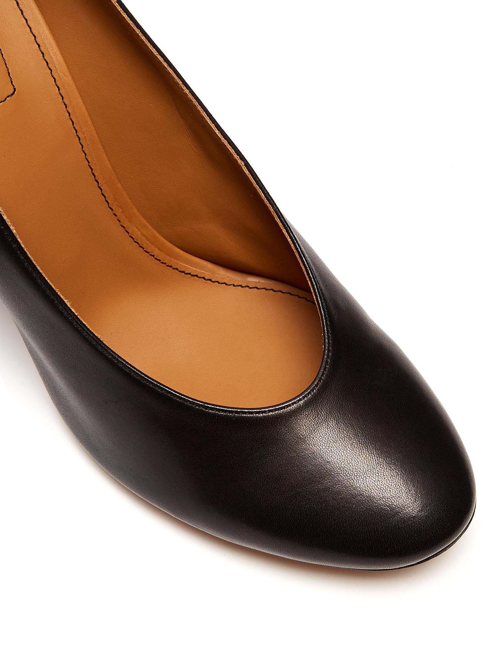 Chloé Harper Blockheel Leather Pumps in Black Lyst