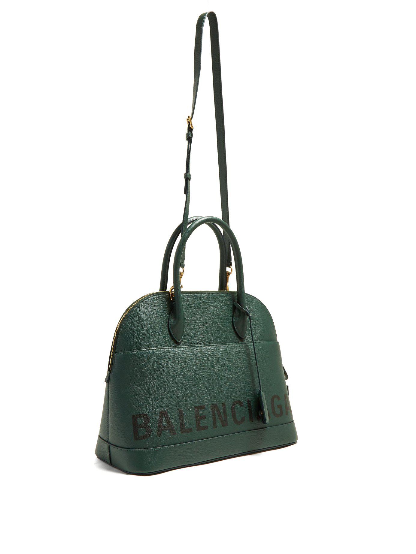 Balenciaga Ville M Leather Bag in Dark Green (Green) - Lyst
