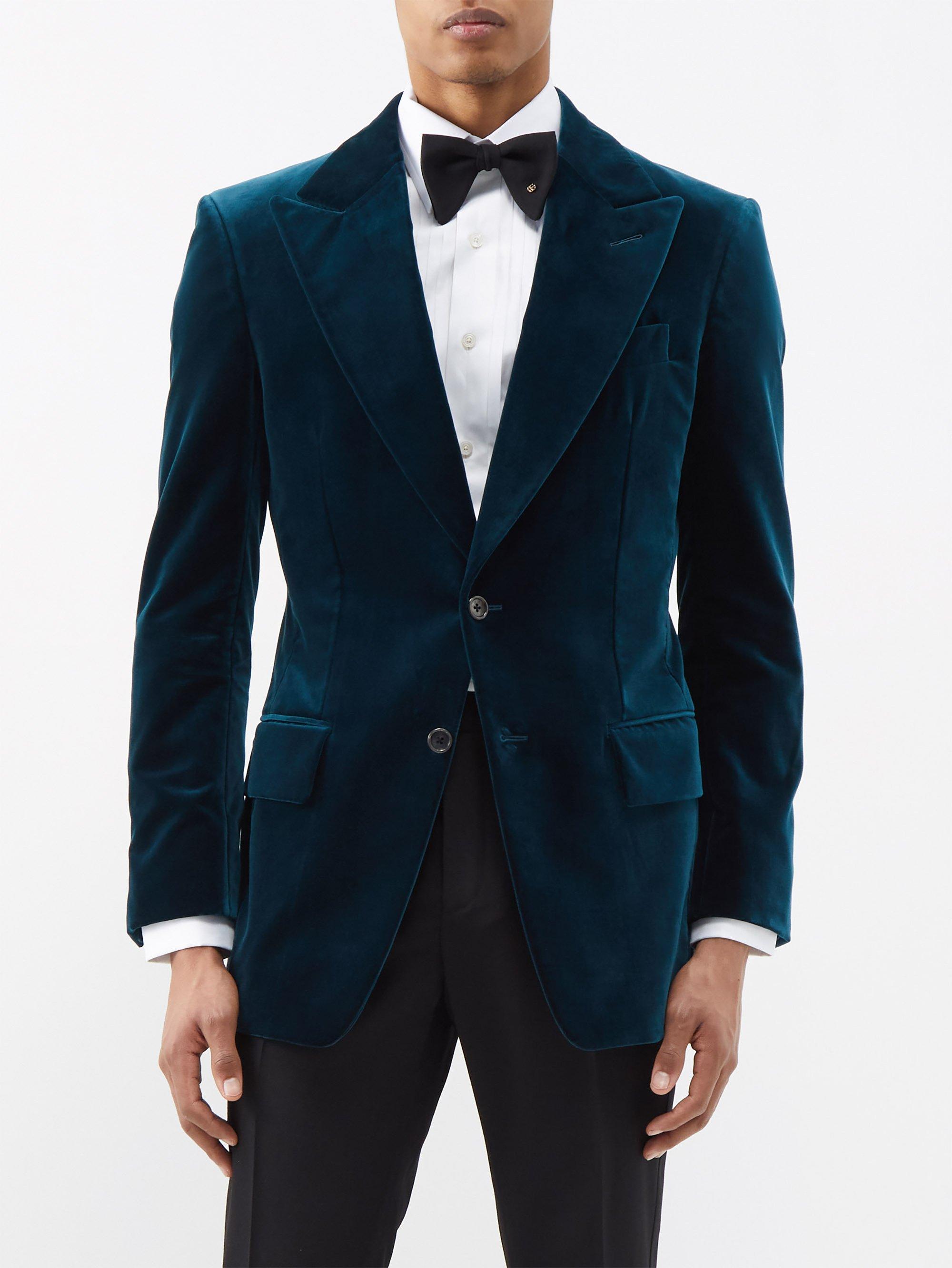 Tom Ford Cooper Single-breasted Cotton-velvet Suit Jacket in Blue for Men |  Lyst