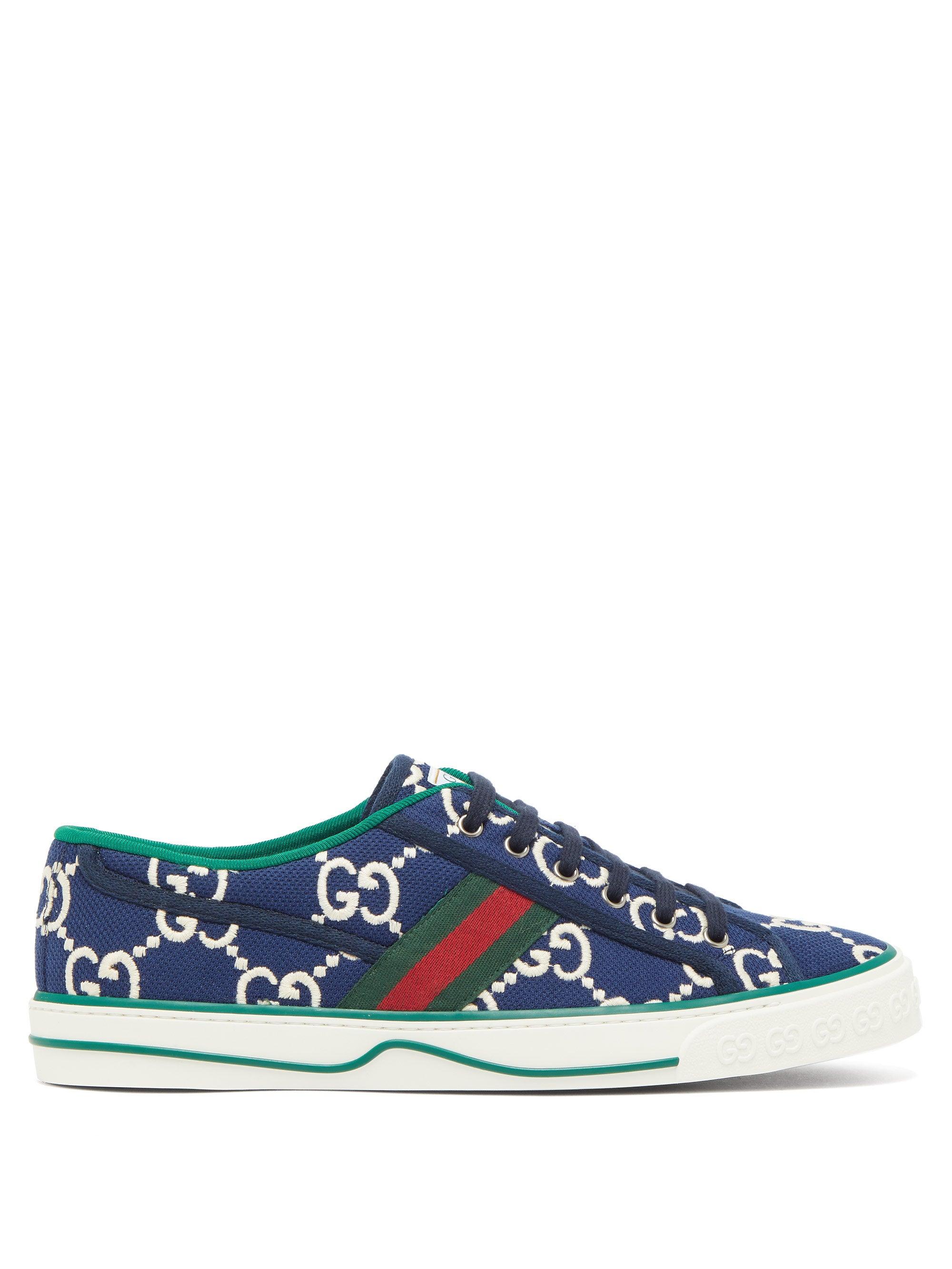 navy gucci trainers