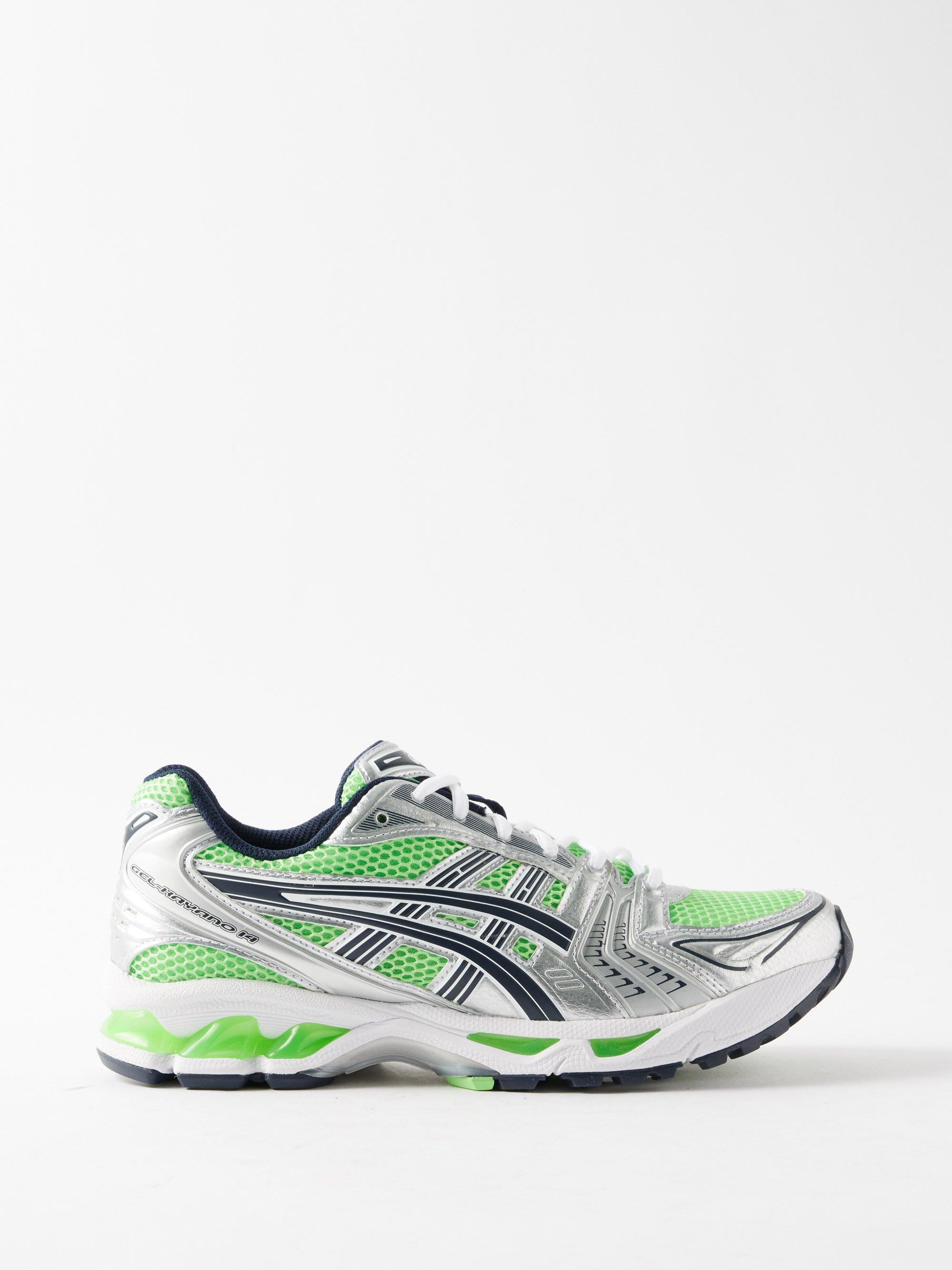 Asics Gel-kayano 14 Faux-leather And Rubber Trainers in Green | Lyst