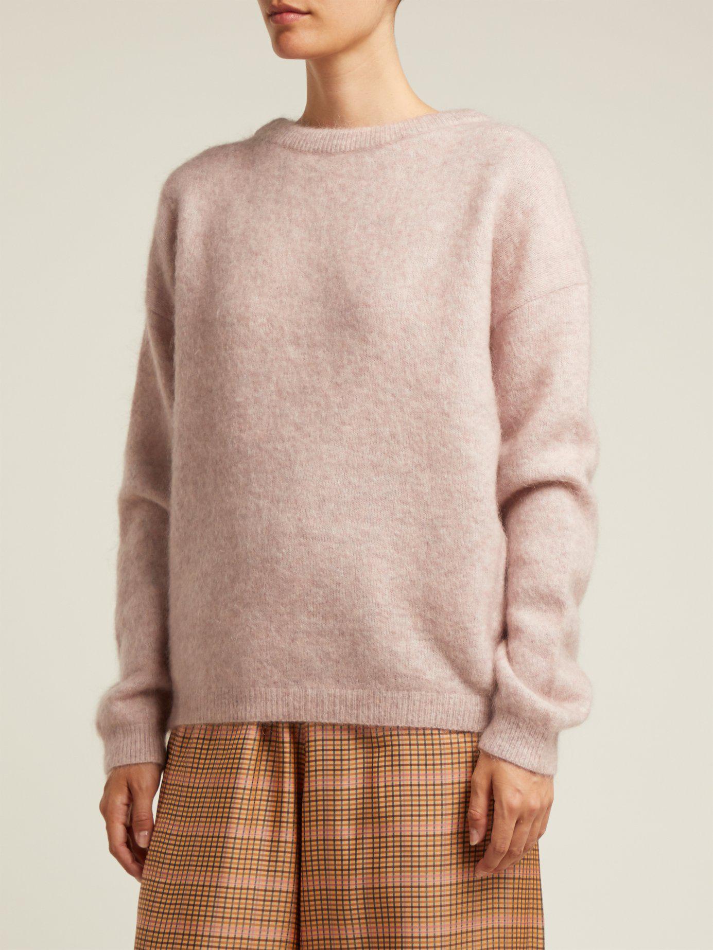 Acne Studios Dramatic Mohair Blend Sweater in Light Pink (Pink) Lyst
