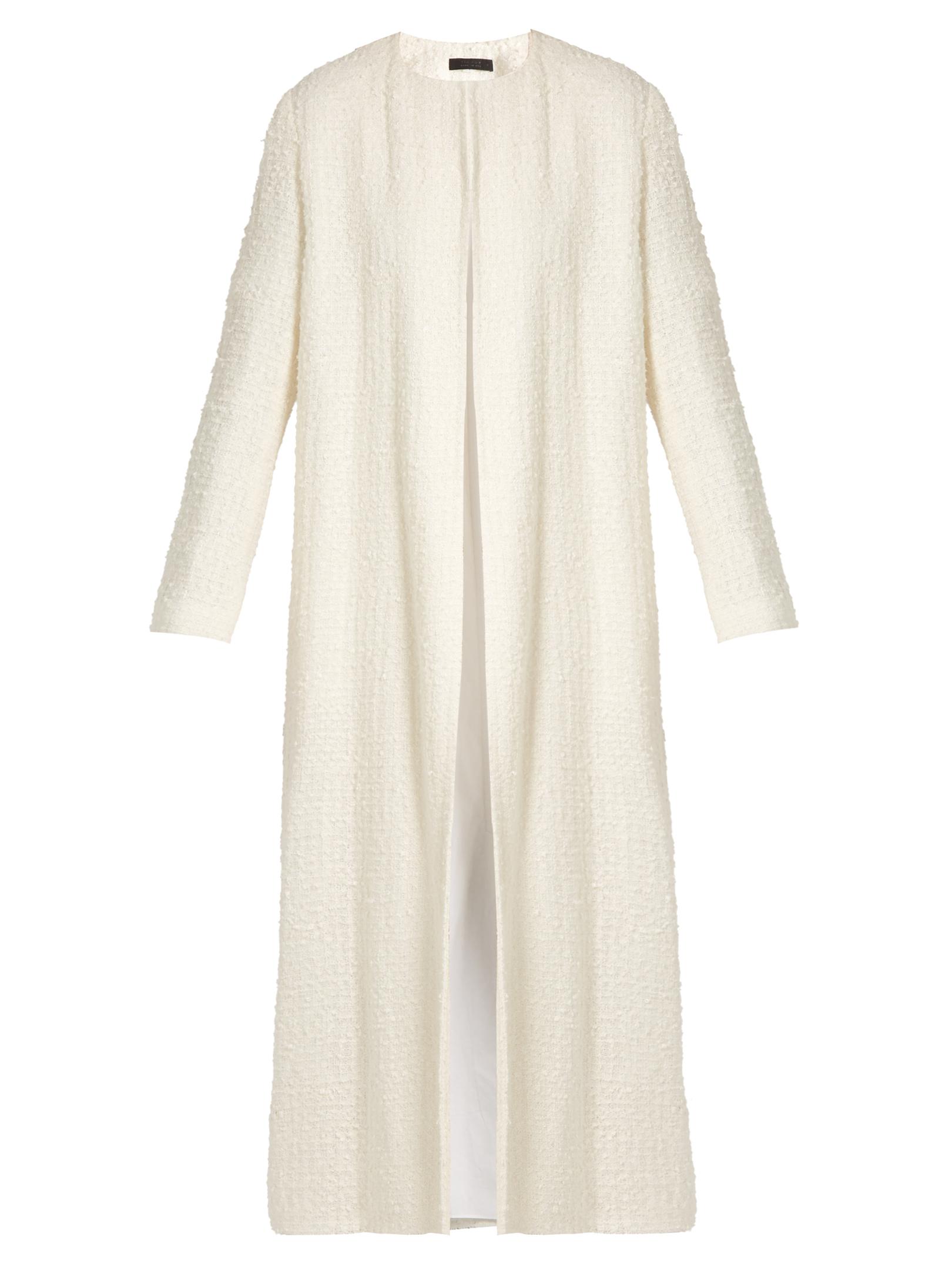 The Row Pamie Linen-blend Bouclé Collarless Coat in Light Beige ...