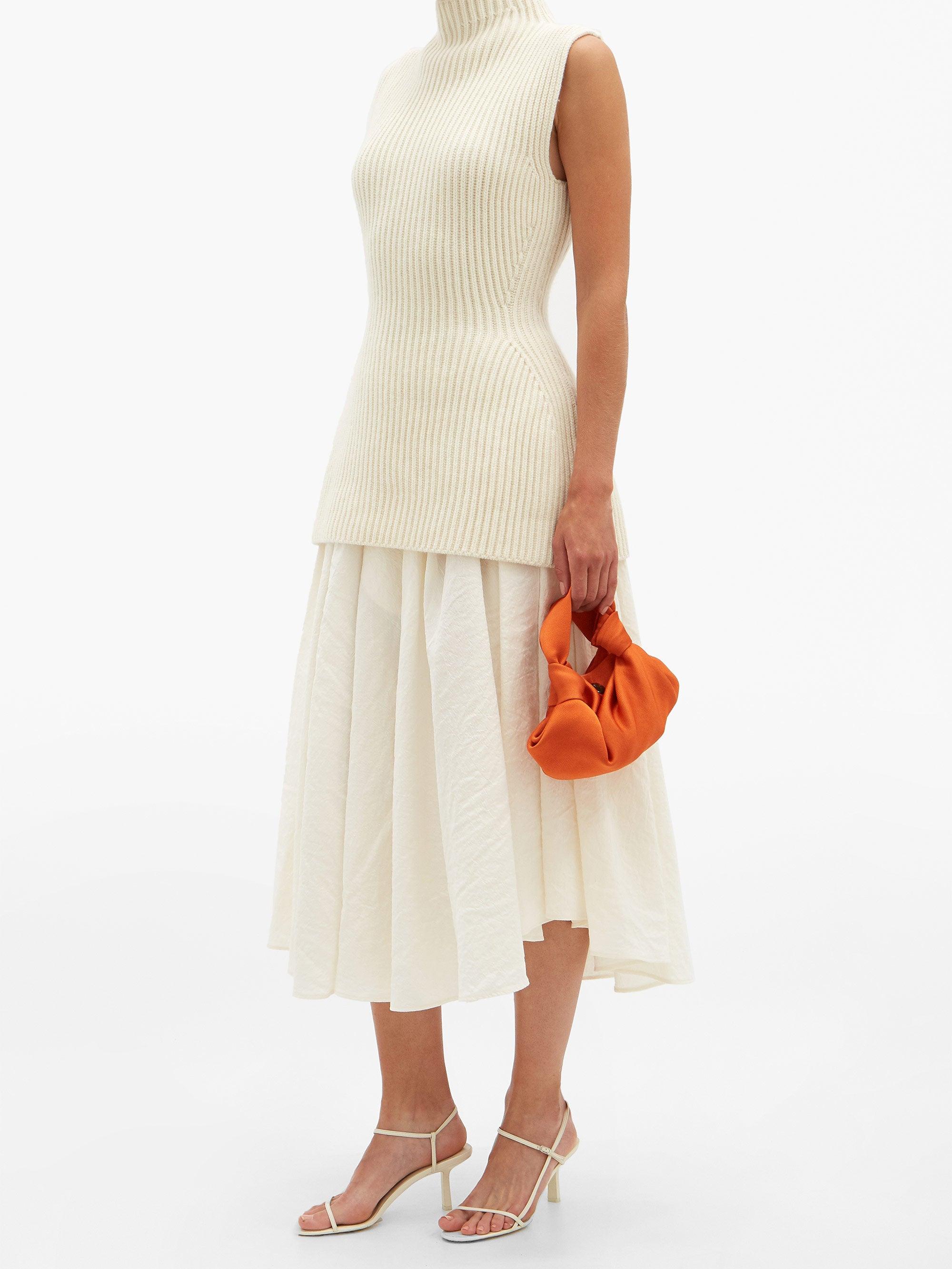 the row bare leather sandals white
